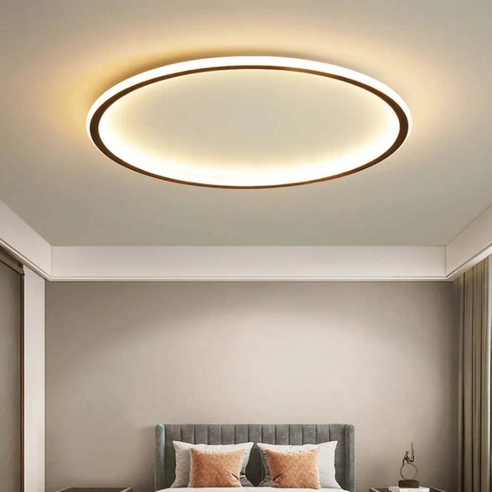 Lampa sufitowa LED, nowoczesna, minimalistyczna, ultra cienka, okrągła lampa sufitowa, metalowa, akrylowa, ściemniana, z pilotem zdalnego sterowania, oświetlenie sufitowe, do sypialni, salonu,