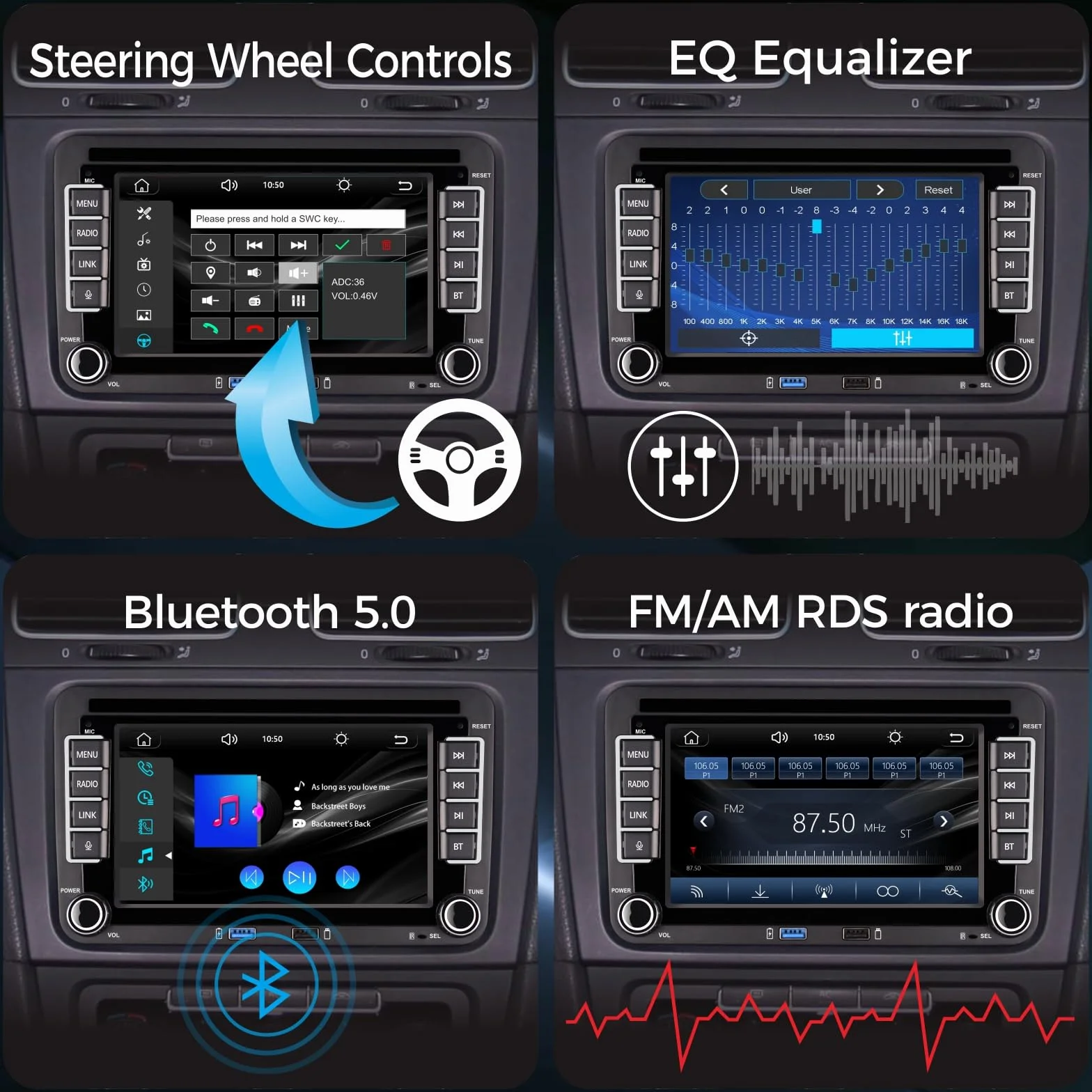 Radio samochodowe Plug & Play RCD330 z CarPlay Android Auto Bluetooth FM do VW Golf 5 6 Passat Jetta Polo