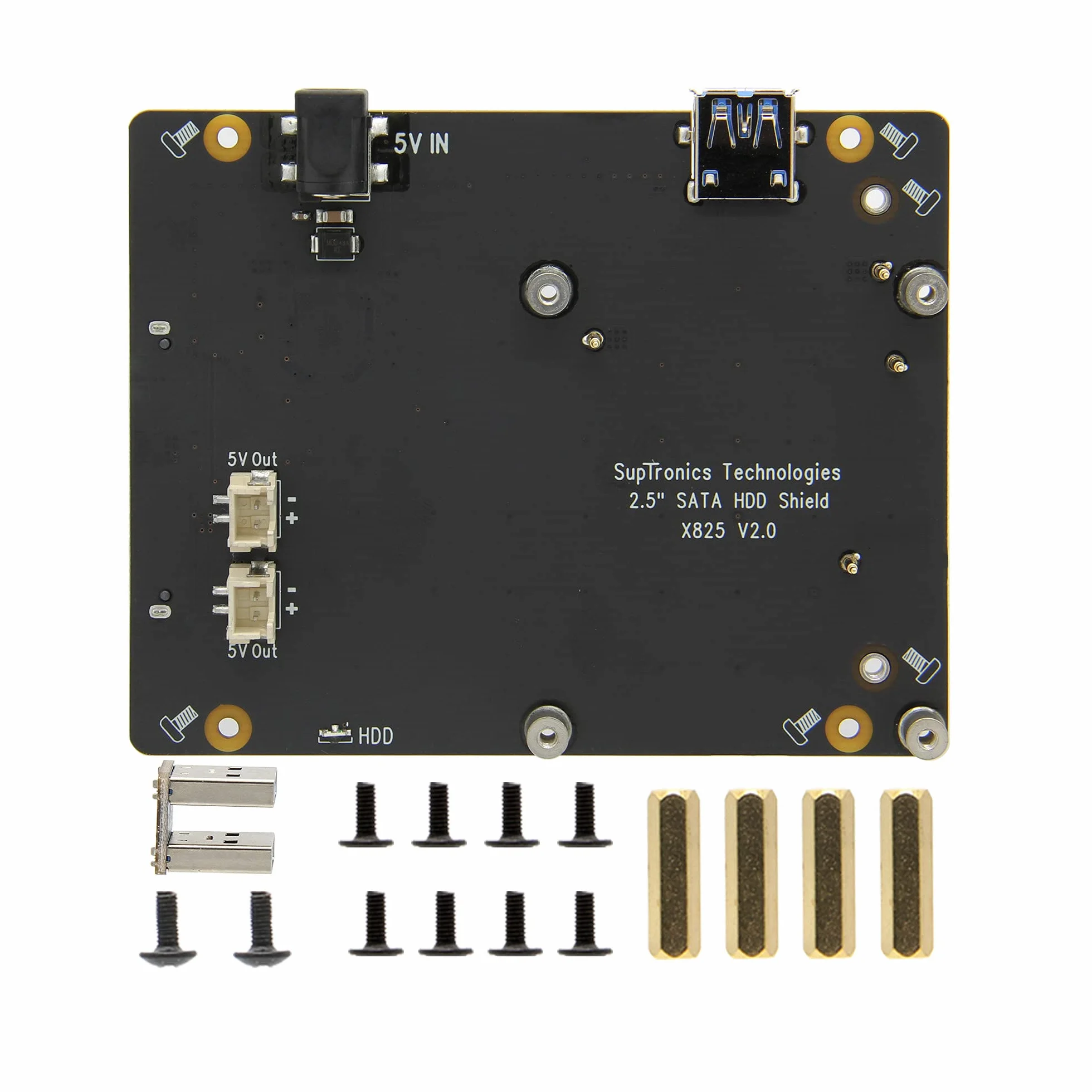 Geekworm Raspberry Pi 4 SATA X825 V2.0 płyta rozszerzeń pamięci masowej 6.3 cm HDD/SSD UASP kompatybilne z Pi 4 2 GB/4 GB/8 GB