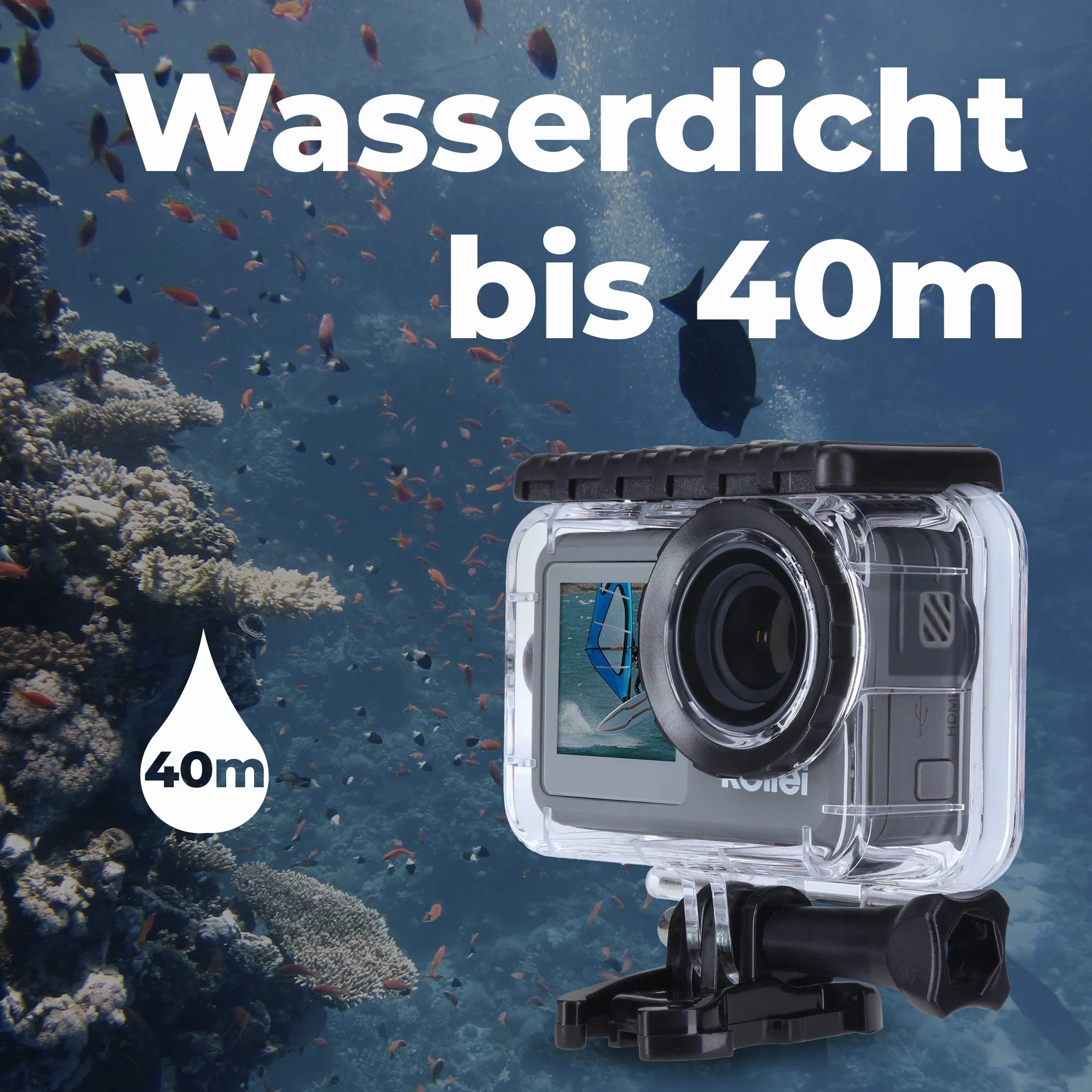 Rollei Action Cam 9s Plus 4K 60fps wodoodporna do 10m z wyświetlaczem selfie