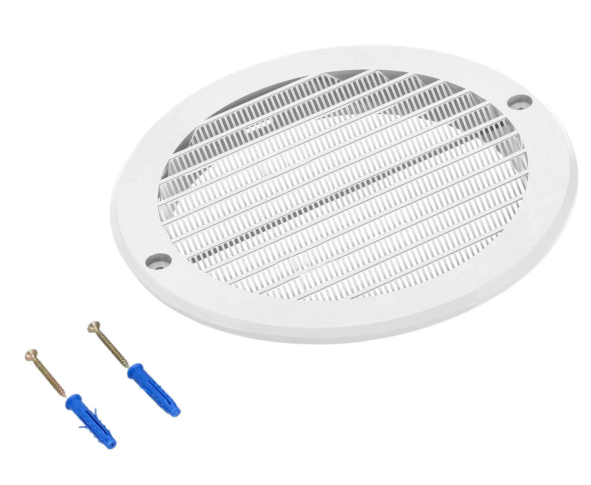KOTARBAU® Okrągła Kratka Wentylacyjna - 160 MM - Wentylacja z Siatką - Plastikowa - Biała