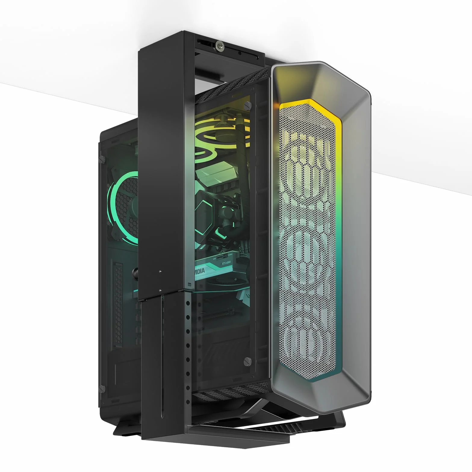 Uchwyt na PC Pod Biurko Regulowany Wysokość i Szerokość, do 25 kg, 38–67 cm, 21–33 cm