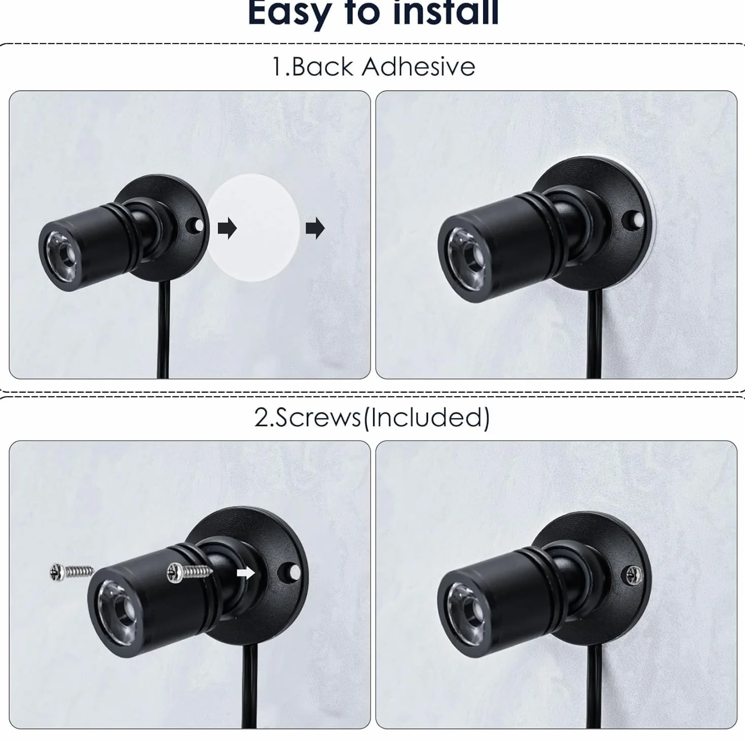 Mini ściemnialne reflektory LED 12 V - 1,5 W 150 lm z różnymi kolorami (czerwony, zielony, niebieski, biały) i bezprzewodowym pilotem zdalnego sterowania - Kompaktowe reflektory do oświetlenia