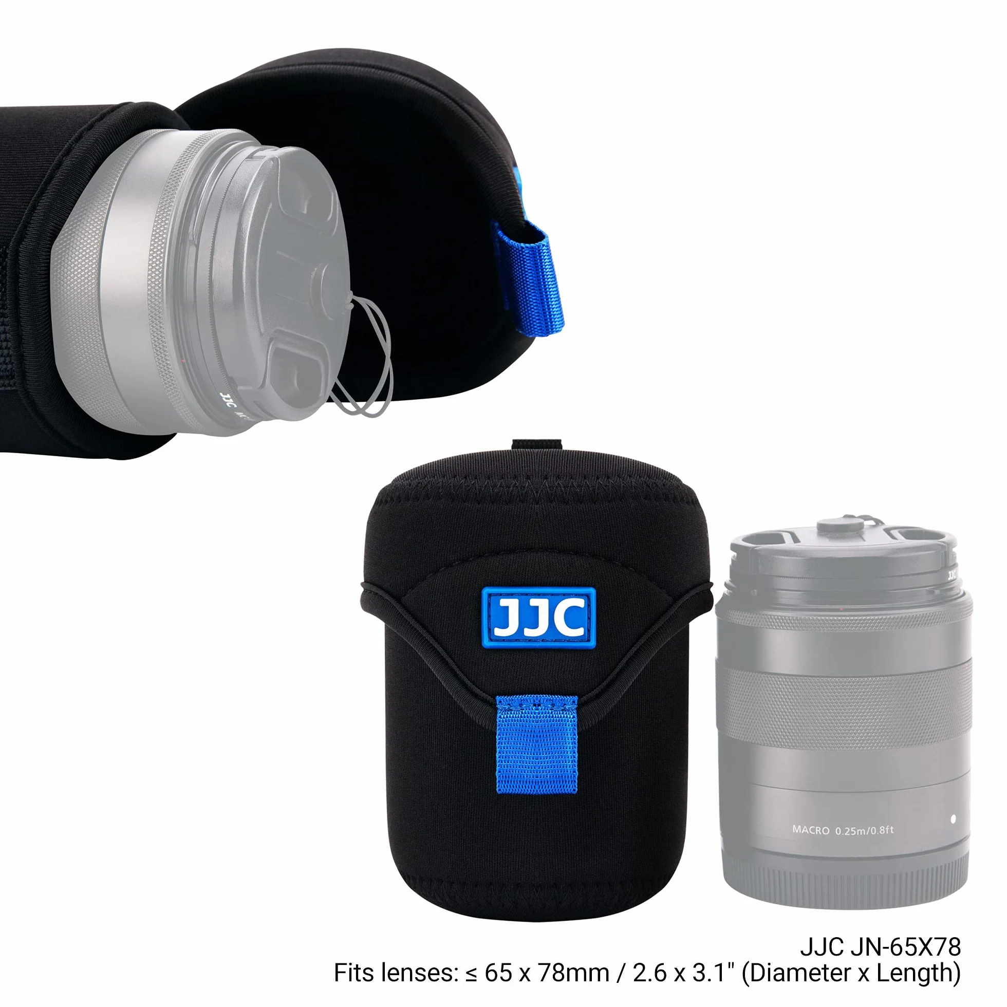 JJC JN bezlusterkowy futerał na obiektyw, czarny, M (Fits lenses: ≤ 2.6 x 3.1"), Współczesny