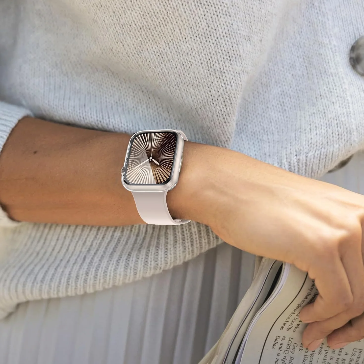 ivoler 3-częściowy przezroczysty silikonowy pokrowiec do Apple Watch 42 mm (seria 11/10) – pełne pokrycie ekranu, miękki TPU, folia ochronna na ekran