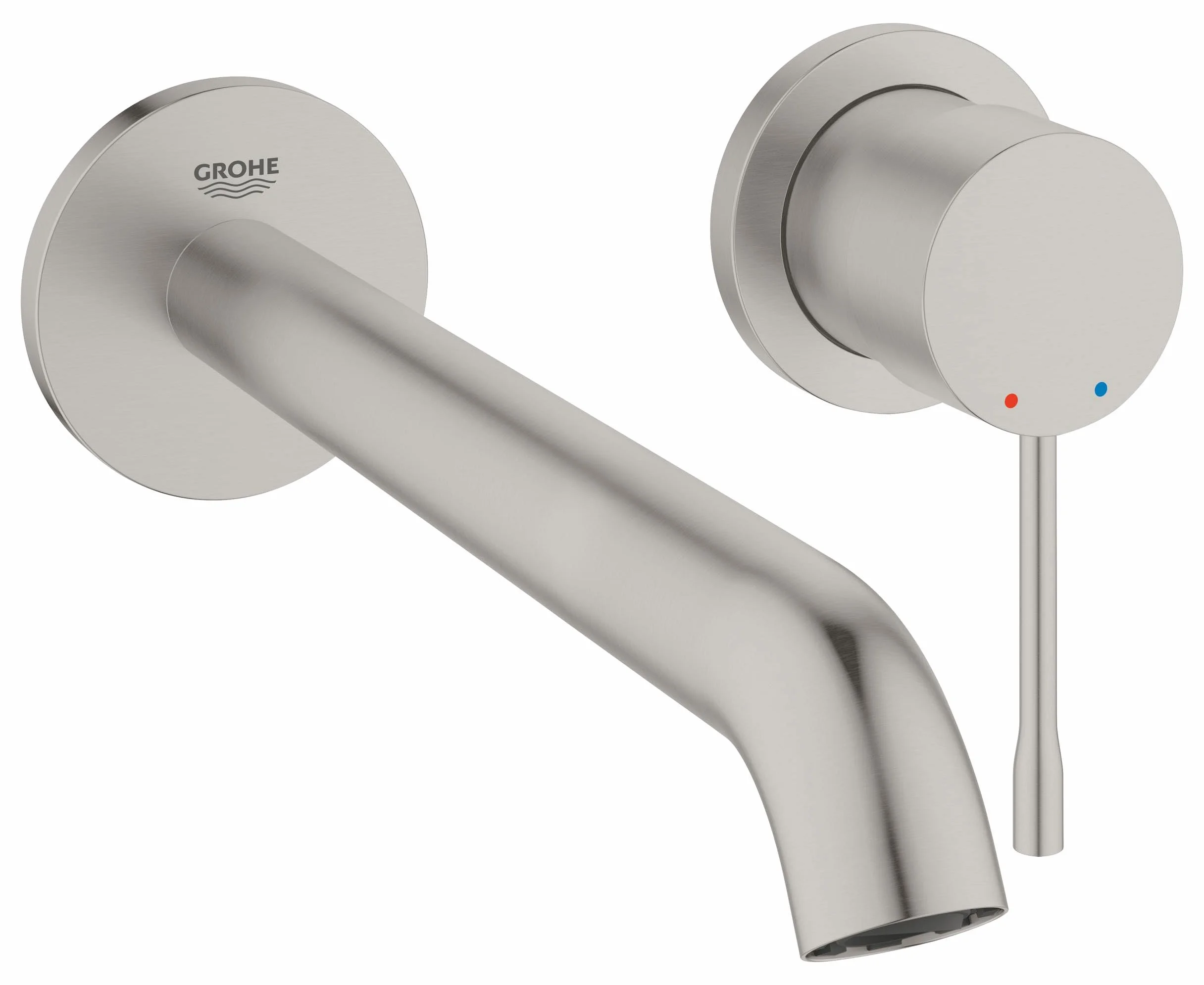 Grohe Essence 2-otworowa bateria umywalkowa DN15, monta? ?cienny, wylewka 230mm, Kolor: Supersteel - 19967DC1