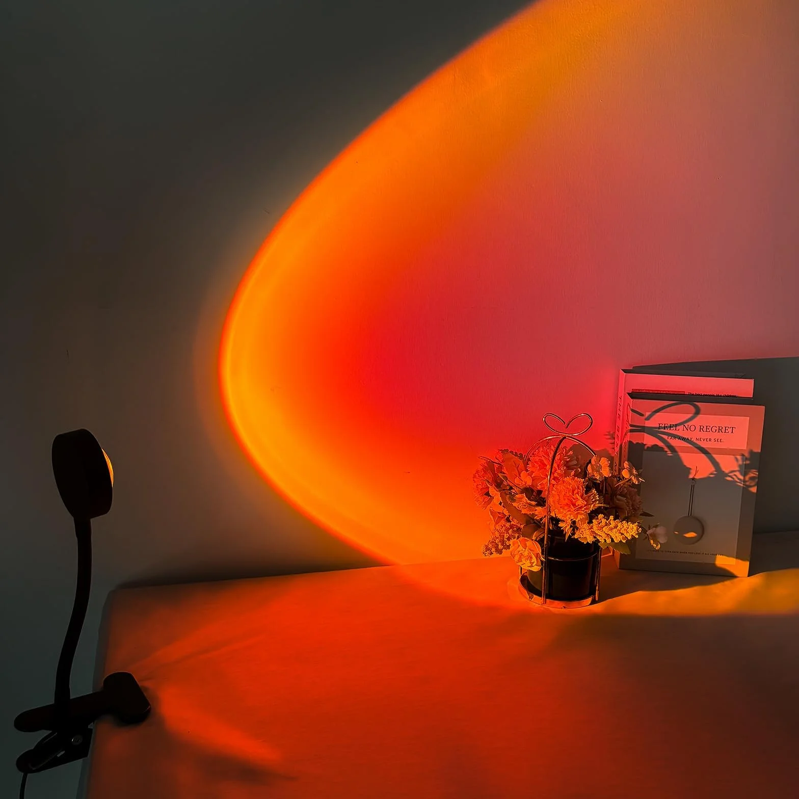 GY Clamp Sunset Lamp, 4 kolory Sunset Lamp, port USB Sunlight LED Projector, obracanie o 180°, idealne do zdjęć, selfie i dekoracji salonu