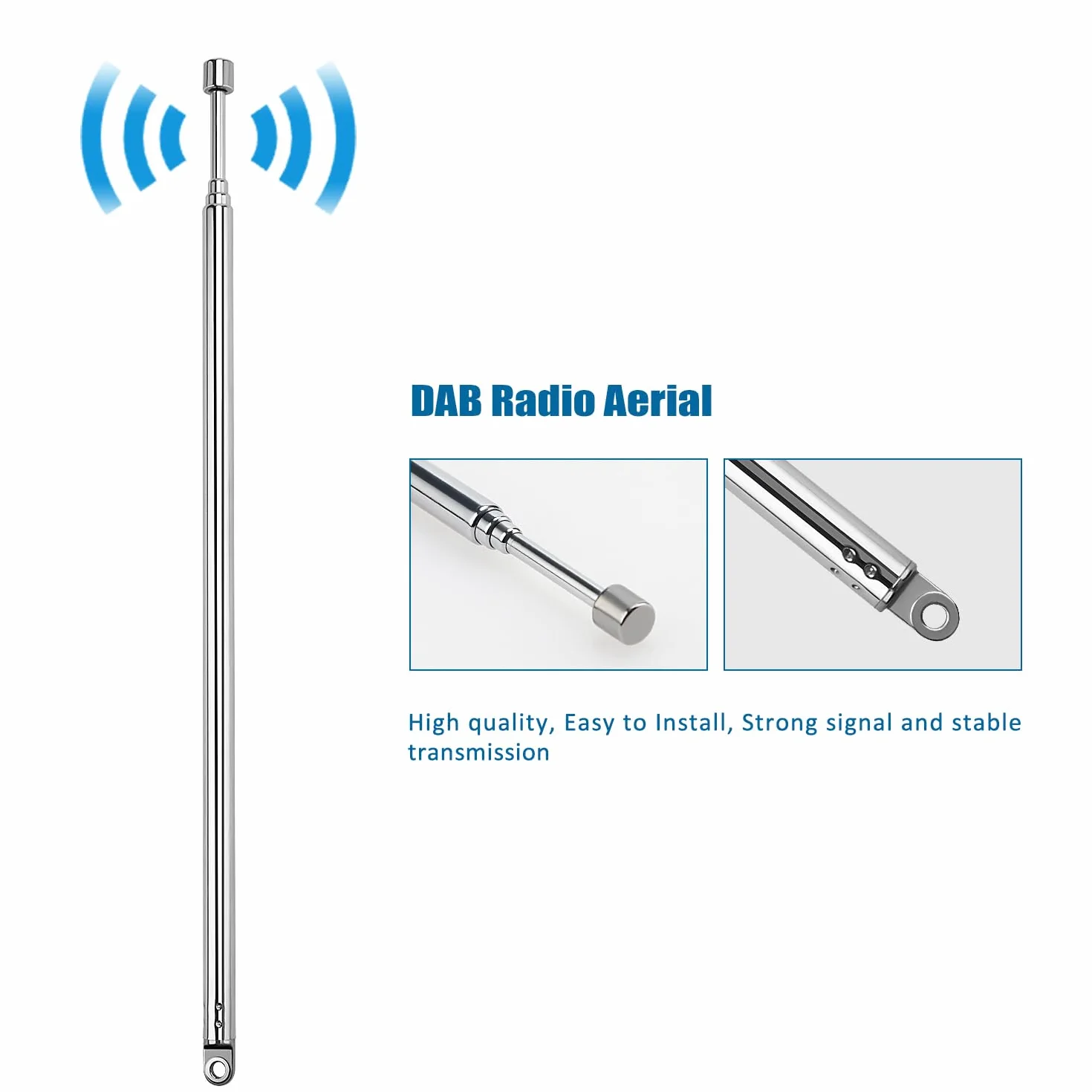 VooGenzek 4 Sztuk 60 cm 4-Sekcyjna Antena Teleskopowa do Radia TV DAB FM/AM