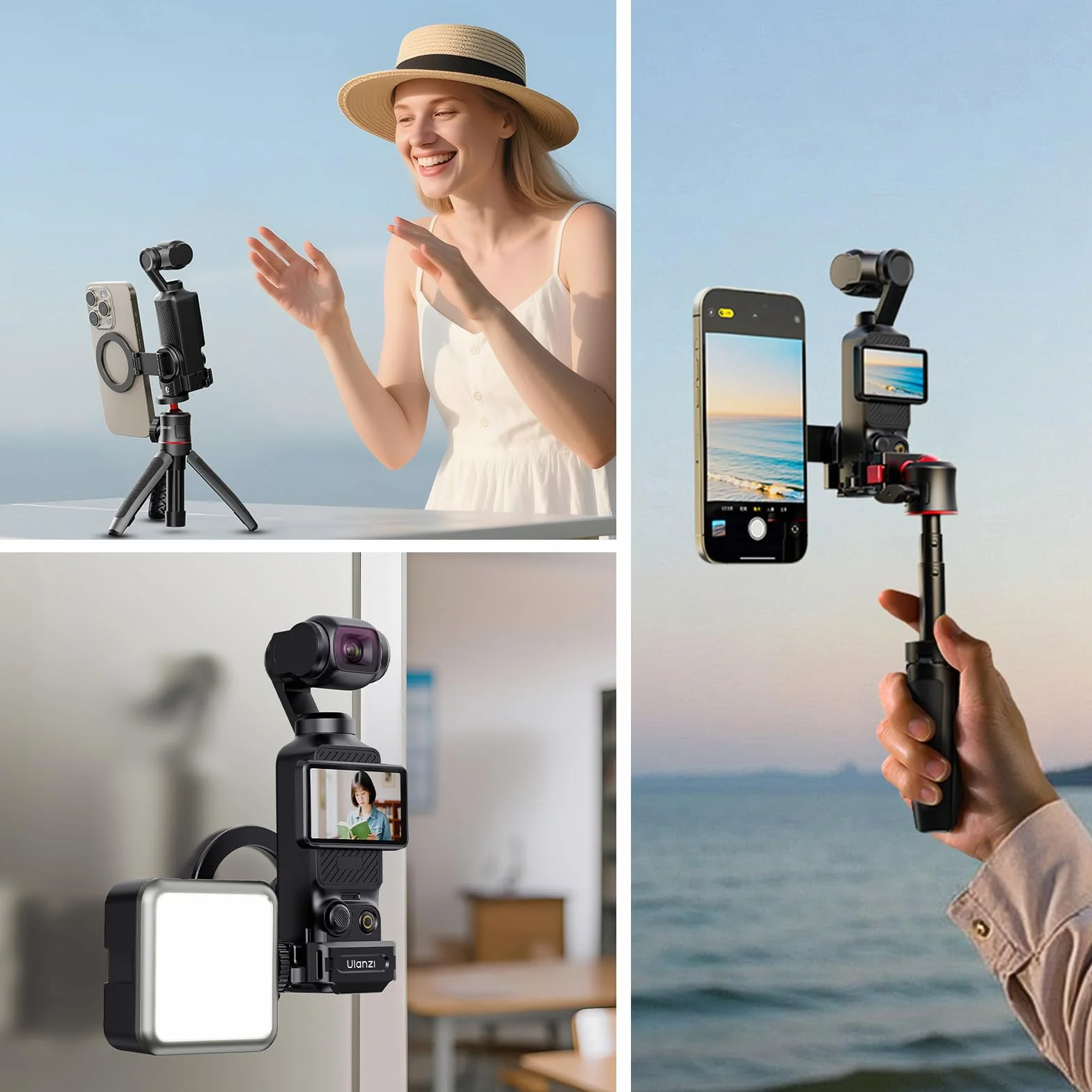ULANZI PM01 Magnetyczny uchwyt przedłużający do DJI Osmo Pocket 3, stojak montażowy z zimną stopką, akcesoria