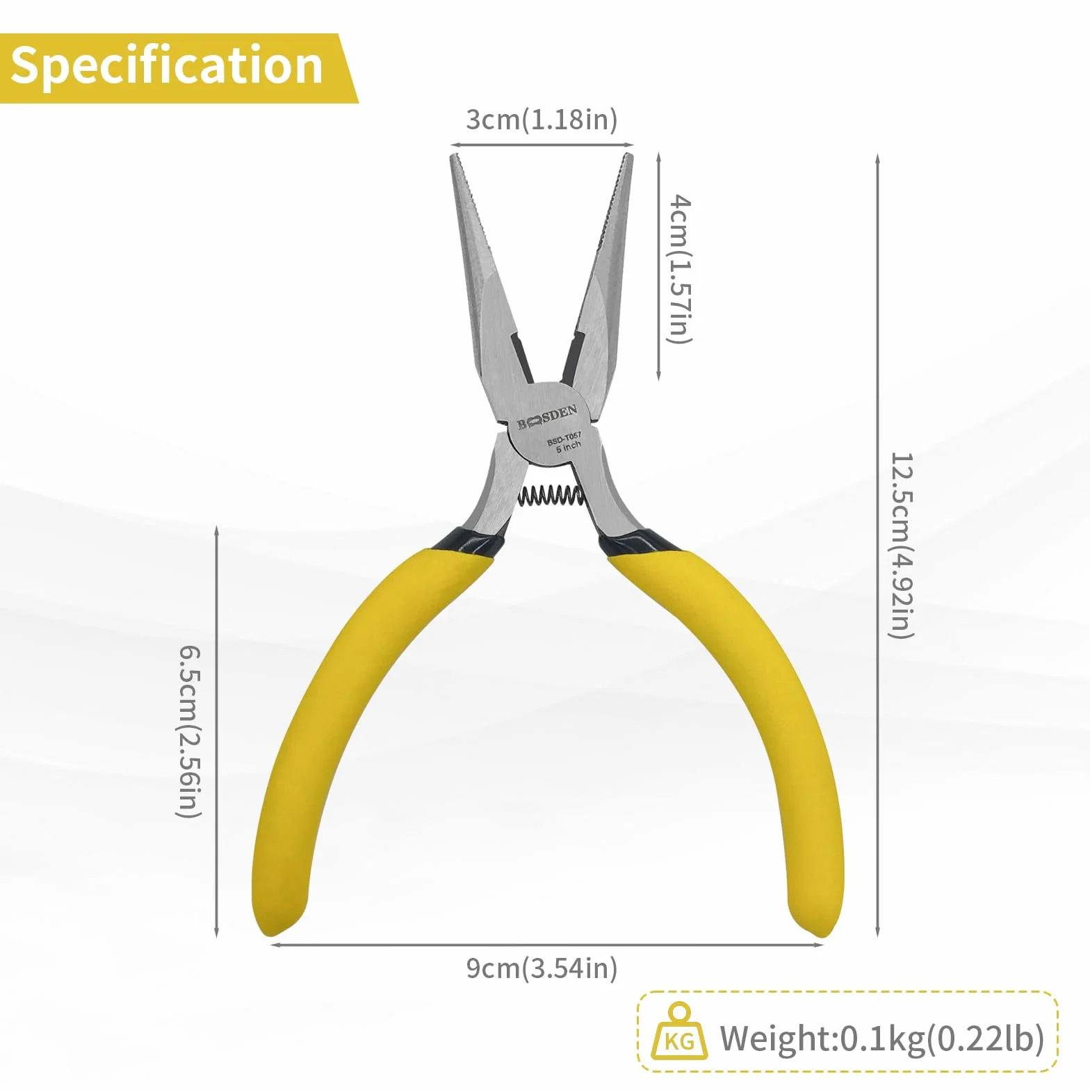 BOOSDEN Szczypce igłowe 12,5 cm, mini szczypce z długim noskiem, z bocznym obcinaczem, małe, precyzyjne szczypce igłowe do elektroniki, rękodzieła, tworzenia biżuterii