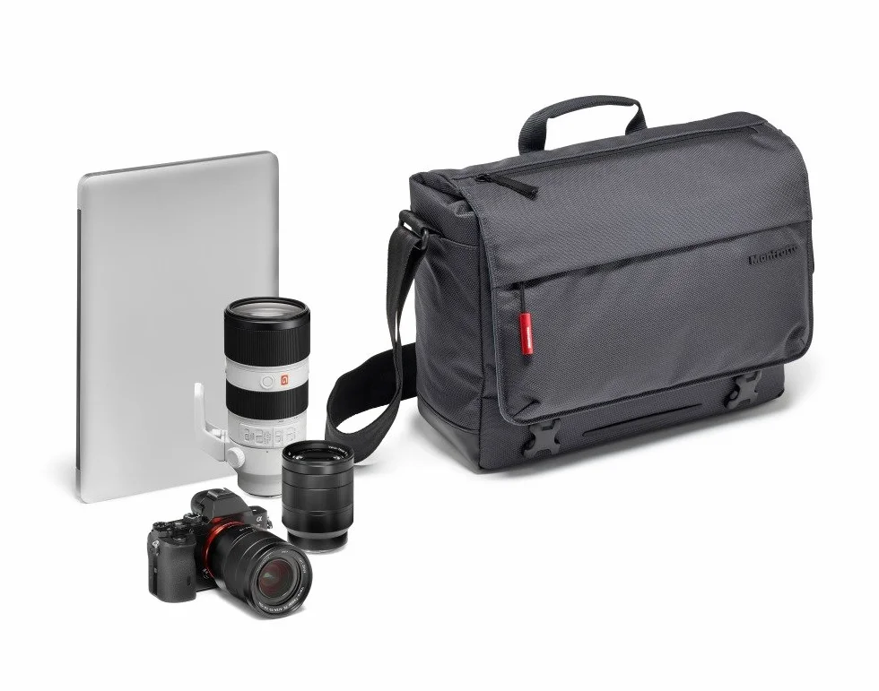 Manfrotto Manhattan Messenger Speedy 10 torba na aparat, wielofunkcyjna, do przenoszenia aparatu i akcesoriów, z wodoodpornego materiału, torba fotograficzna z kieszenią na komputer i tablet, z