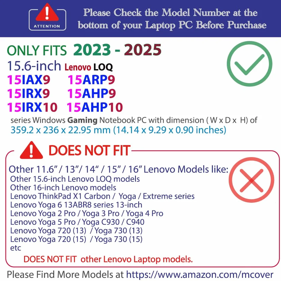 mCover Etui kompatybilne tylko z komputerami z systemem Windows 2023-2025 39.6 cm Lenovo LOQ 15IAX9 15ARP9 15IRX9 15AHP9 15IRX10 15AHP10 Series Windows (NIE do innych modeli Lenovo) - przezroczyste