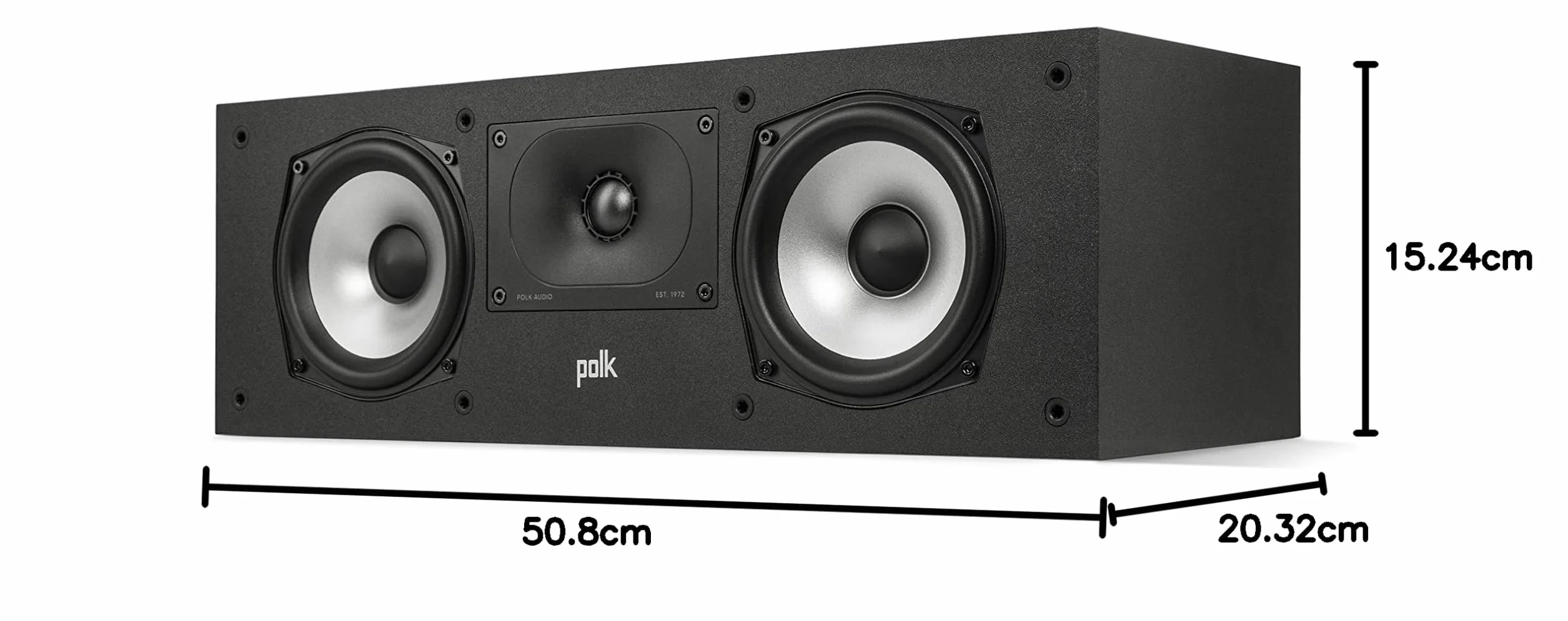 Polk Audio Monitor XT30BK głośnik centralny, certyfikat Hi-Res, kompatybilny z Dolby Atmos i DTS:X (sztuka), Czarny