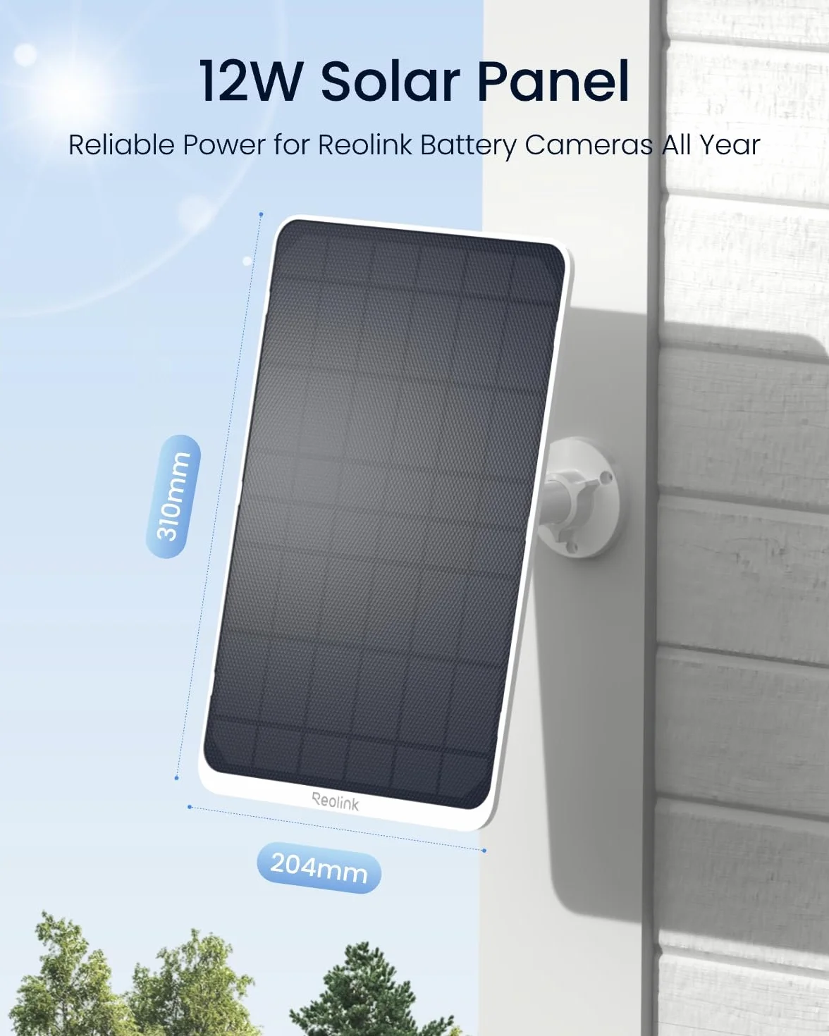Reolink Panel Słoneczny 12 W IP65 do Kamer Zewnętrznych Zasilanych Akumulatorem