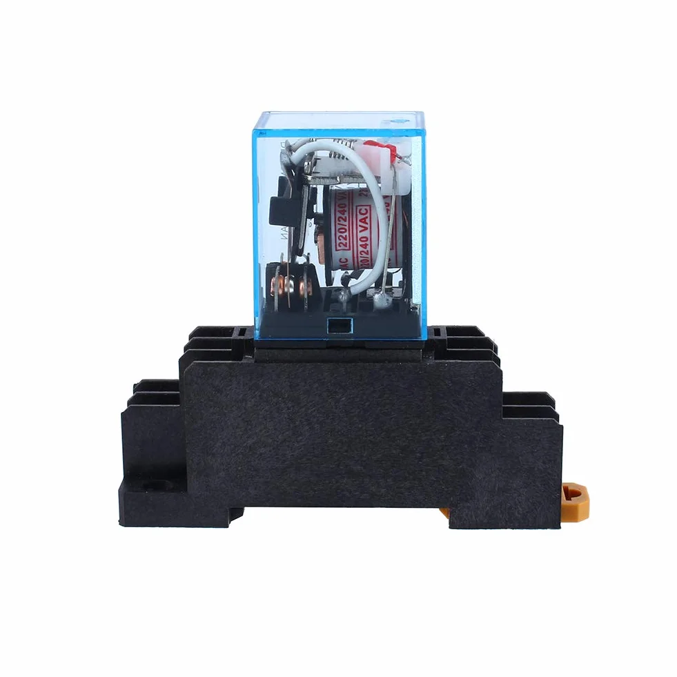 Przekaźnik mocy cewki z podstawą gniazda AC 220 V 10A DPDT LY2NJ HH62P HHC68A-2Z, do zdalnego sterowania, komunikacji, automatycznego systemu sterowania, urządzeń elektronicznych itp.