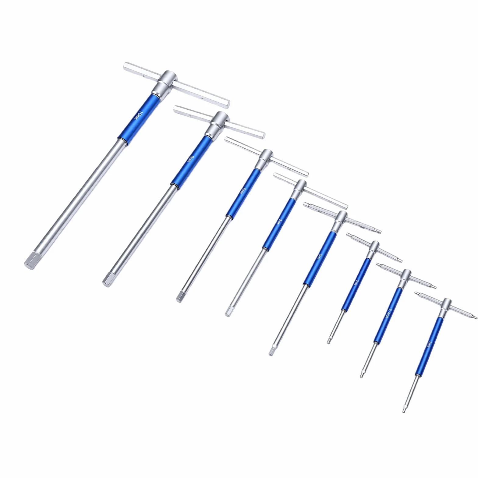 Yctze Zestaw Kluczy Imbusowych z Uchwytem w Kształcie Litery T, Metryczny Klucz Imbusowy z końcówką kulistą 2 Mm, 2,5 Mm, 3, 4, 5, 6, 8, 10, z Uchwytem Przesuwnym do