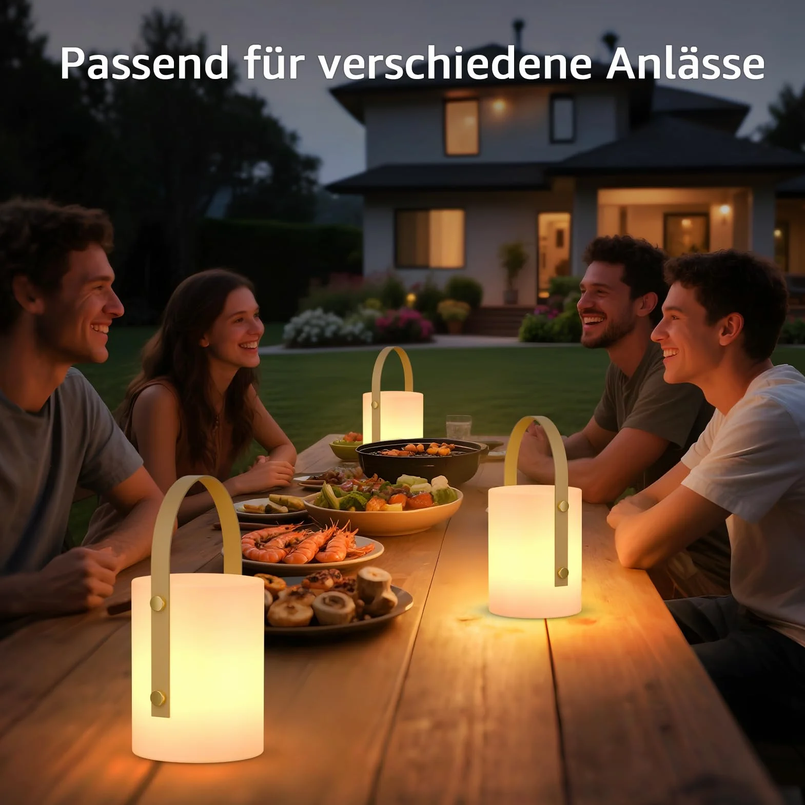 FUYO Lampa zewnętrzna LED, akumulatorowa, ściemniana, ładowana przez USB, lampa stołowa na zewnątrz, z pilotem zdalnego sterowania, 8 kolorów RGB, odporna na warunki atmosferyczne, na kemping, taras,