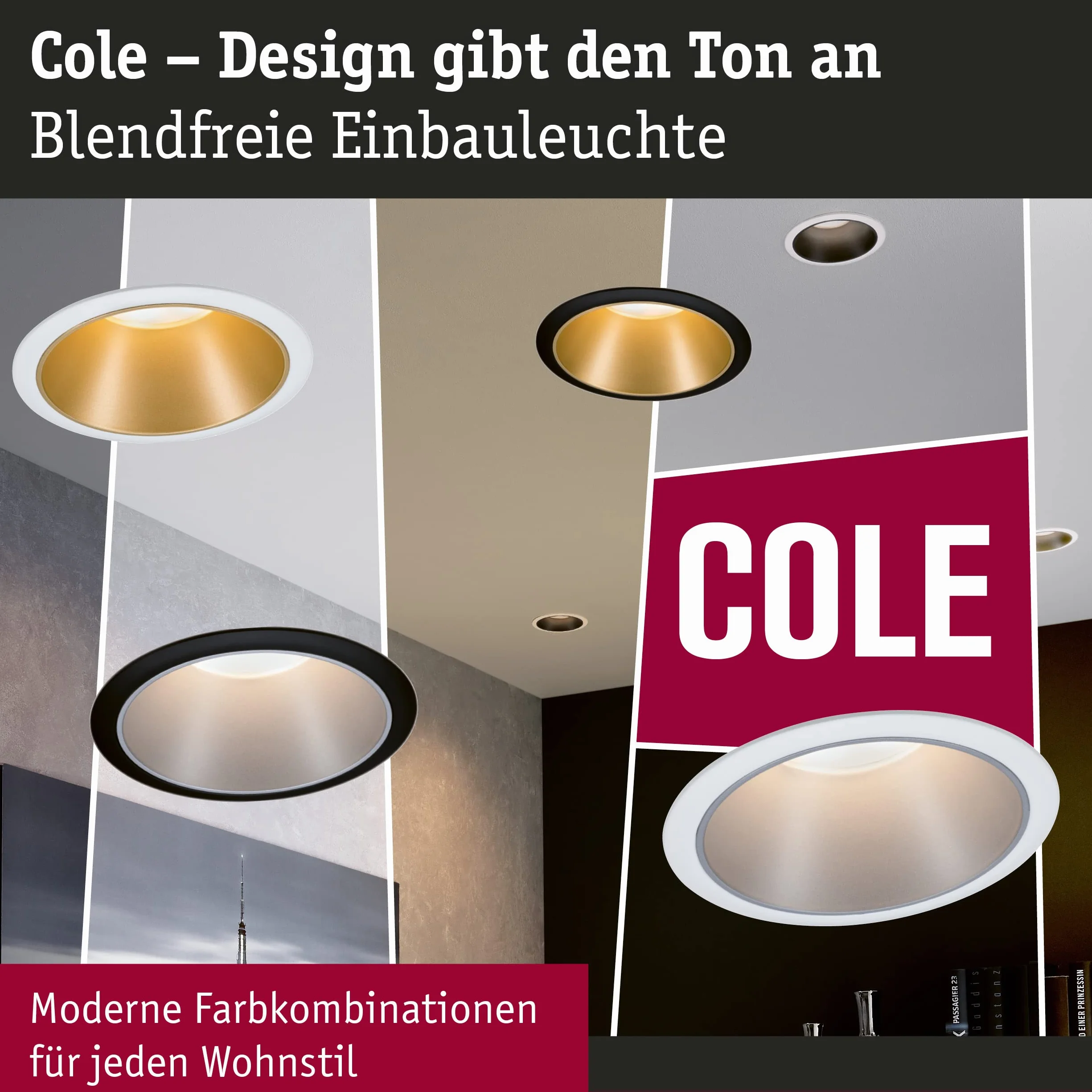 Paulmann 93404 Oprawa Wpuszczana Led Cole Okrągła, W Tym Ściemnialny Reflektor Wpuszczany 3X6,5W Czarny, Złoty Matowy Lampa Wpuszczana Plastik, Aluminiowo-Cynkowy Punkt Sufitowy 2700K ,Czarne, Matowe Złoto ,3Er-Set , 19.5 Watts