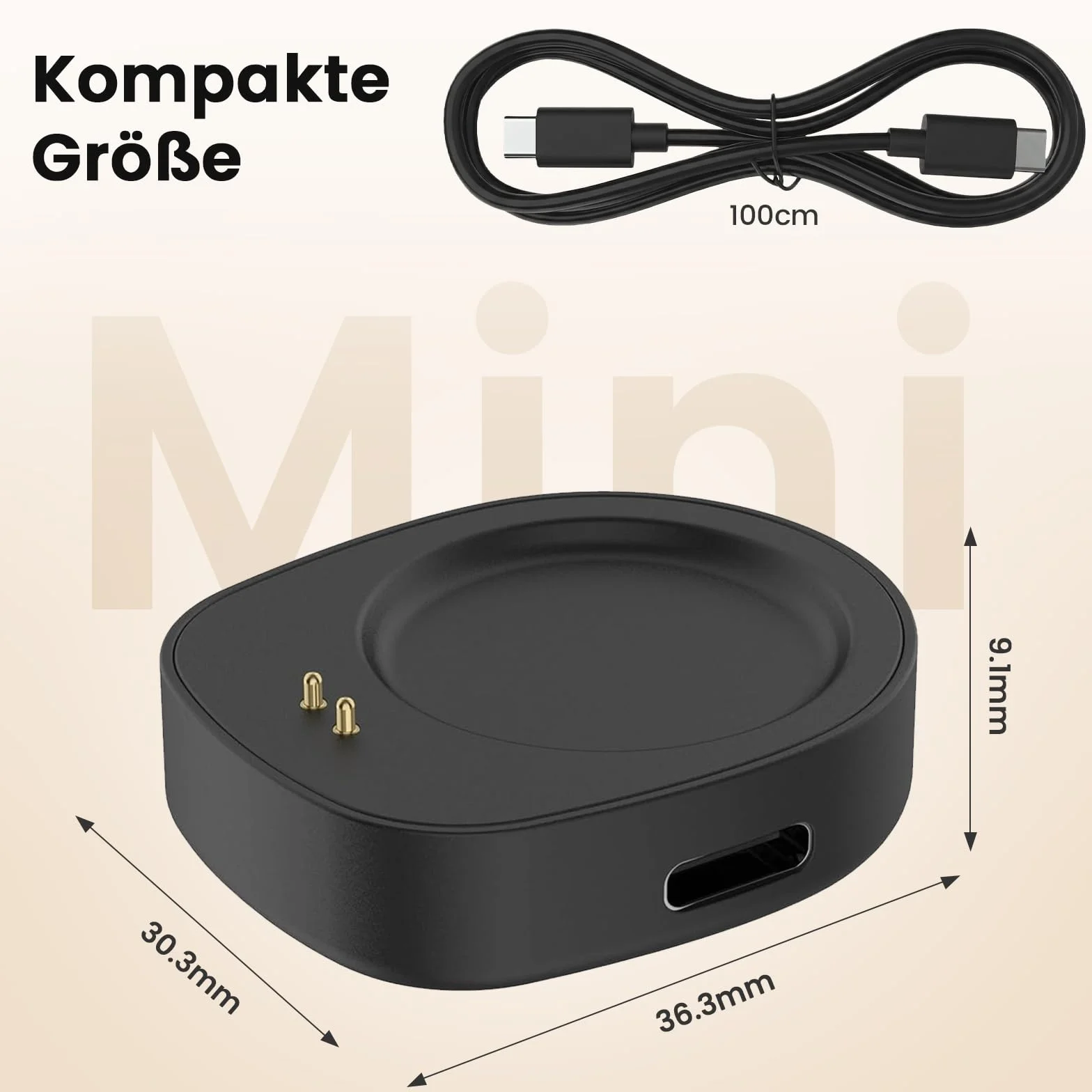 SimpleThings Ładowarka kompatybilna z Amazfit Helio Strap, T-Rex 3 / T-Rex 3 Pro/Balance/Balance 2, magnetyczna stacja ładująca z 1 m kablem USB-C na USB-C, kompaktowa i przenośna