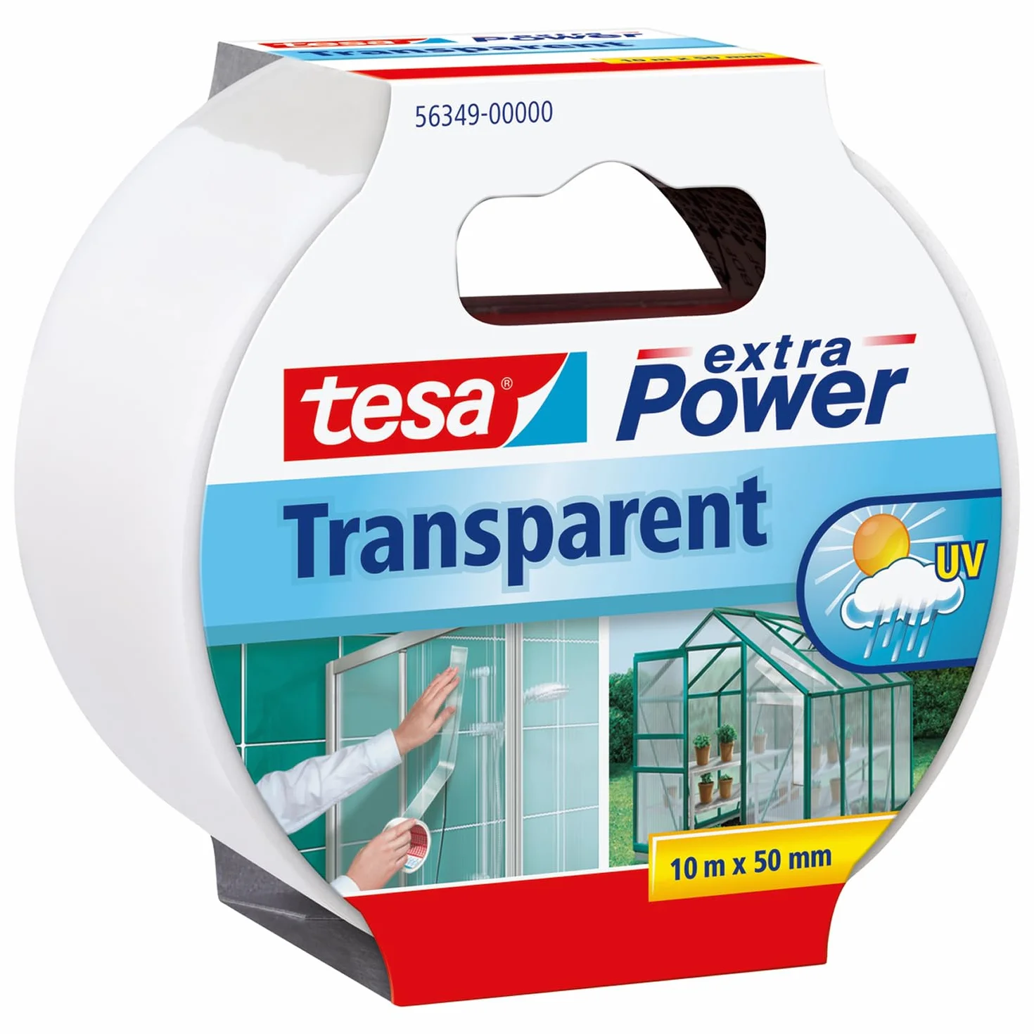 tesa Taśma naprawcza ekstra moc, przezroczysta, 10 m x 48 mm