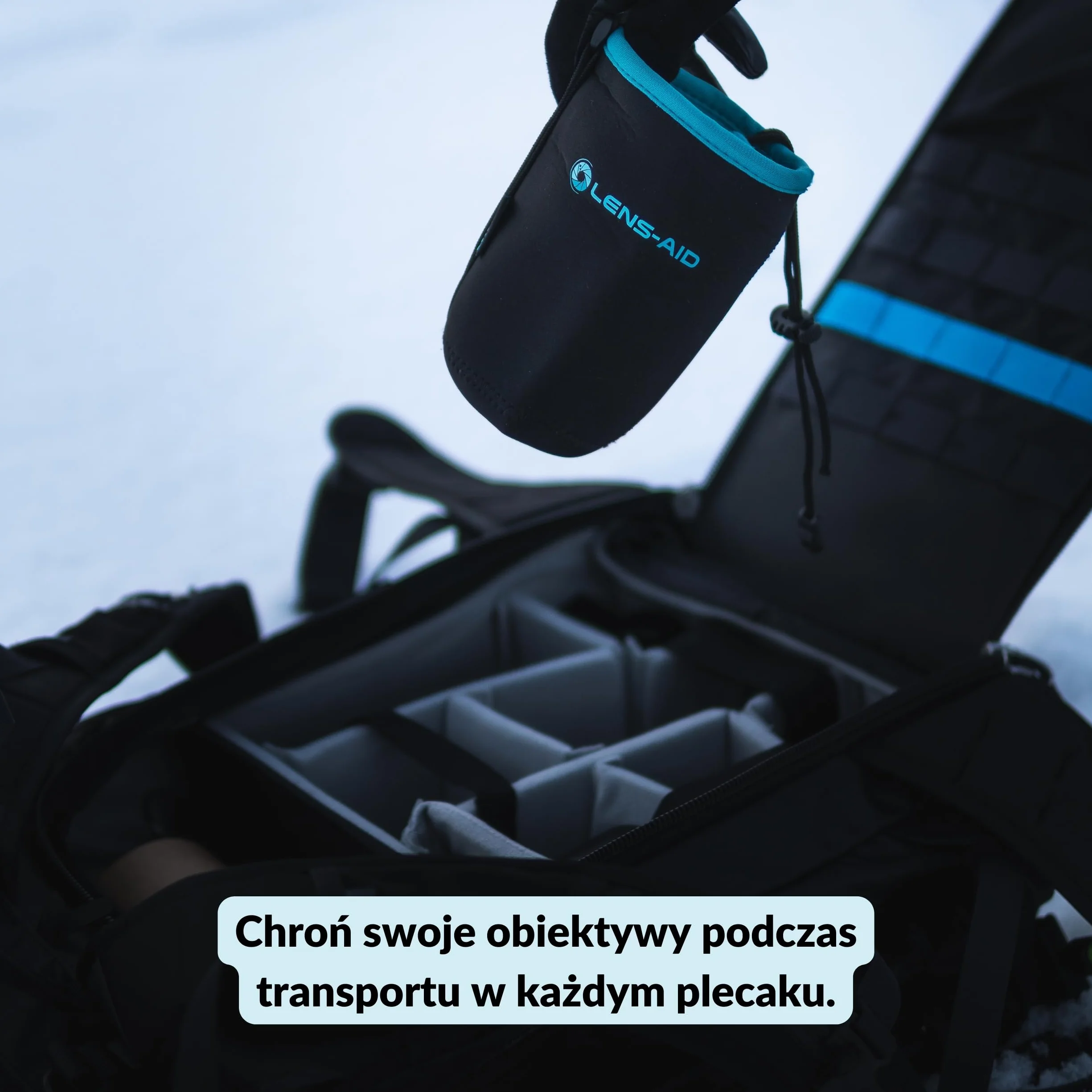 LENS-AID Neoprenowa torba na soczewki z polarową wyściółką - etui ochronne do obiektywu, lampy błyskowej
