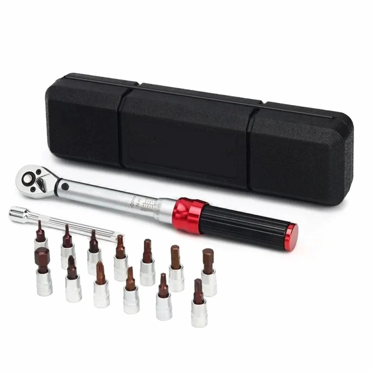 Telescopic Ratchet Zestaw kluczy dynamometrycznych 15 szt. 1/4 "2-24Nm dwukierunkowy klucz imbusowy narzędzie nasadowy zestaw do naprawy motocykla Klucze dynamometryczne