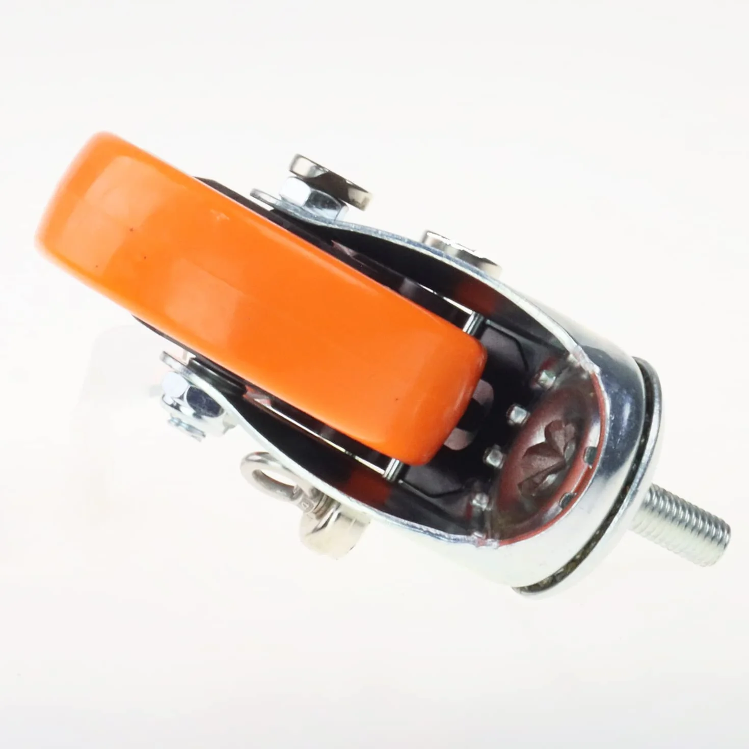 Wytrzymałe, obrotowe koła, 3-calowe żółte kółka z trzpieniem metrycznym M12-1,75x25 mm, podwójne hamulce, kółka bezpieczne do 1200 funtów/zestaw do przemysłu i mebli, zestaw 4 szt.
