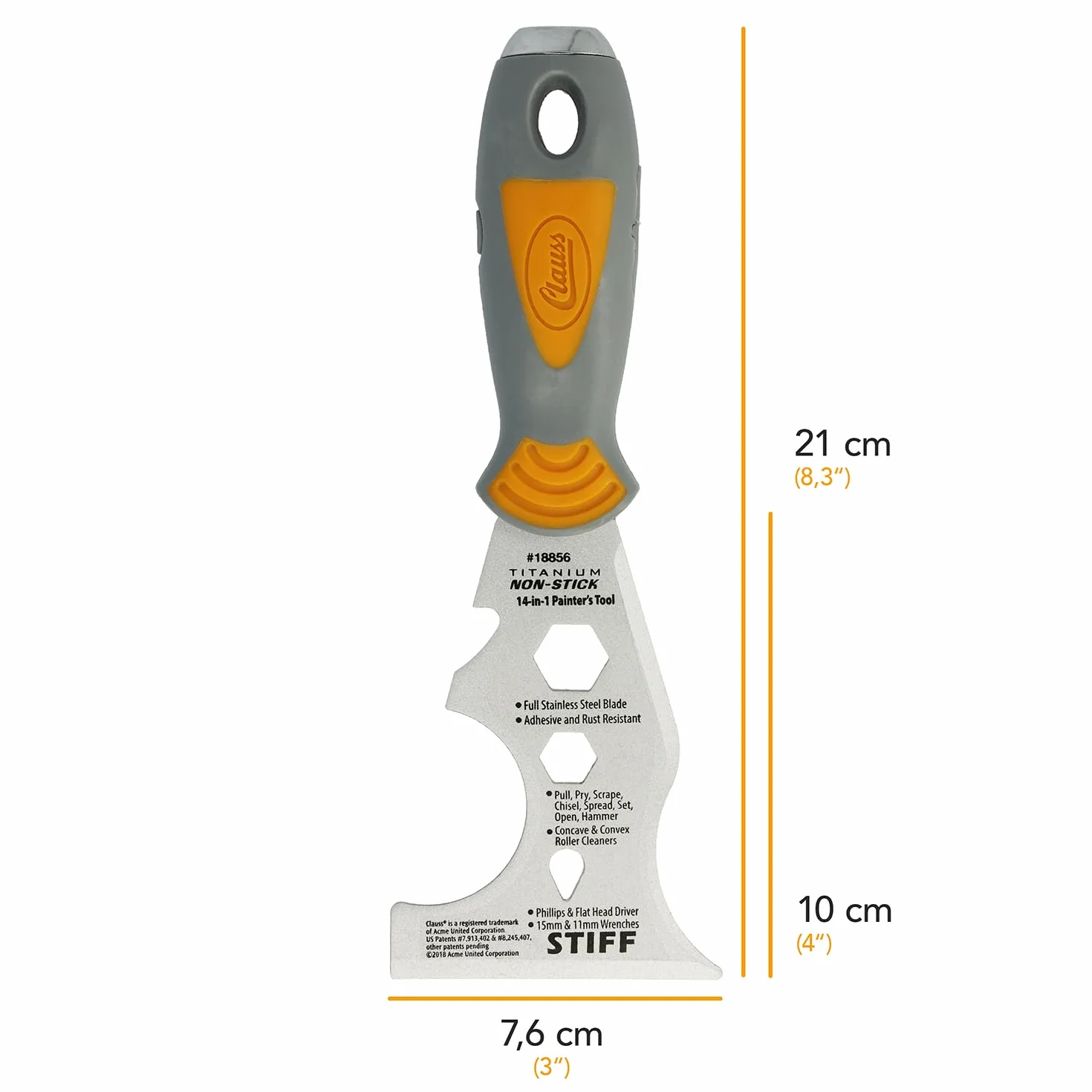 Clauss 18856 Multitool Malarski, Wielokolorowy, 21.49 x 7.62 x 2.49 cm; 136.08 g, 1 Sztuka