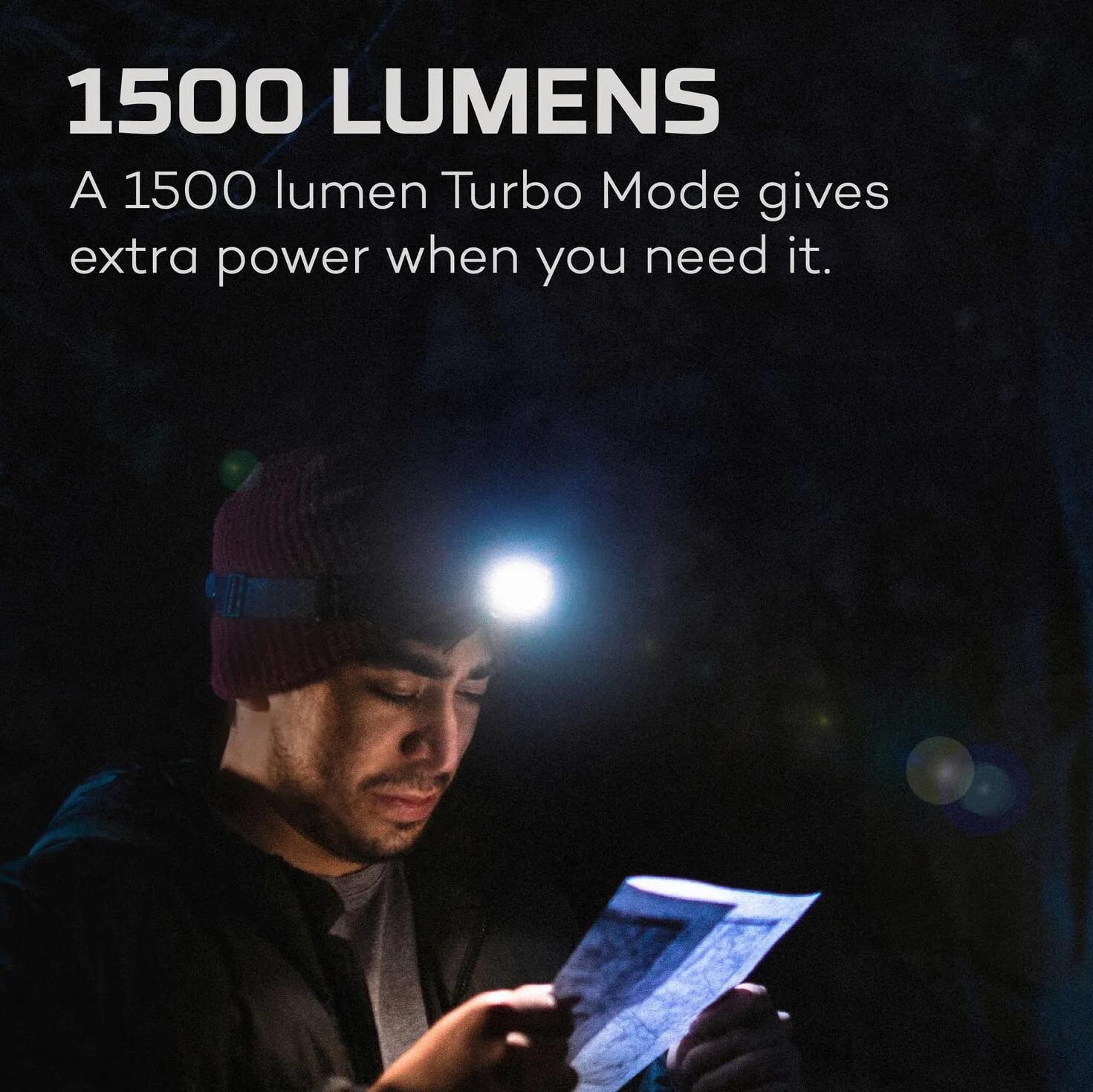 NEBO Einstein 1500 Flex latarka czołowa, ładowalna, z 5 trybami świecenia, akcesoria kempingowe i turystyczne, reflektor do biegania na świeżym powietrzu i uprawiania sportu