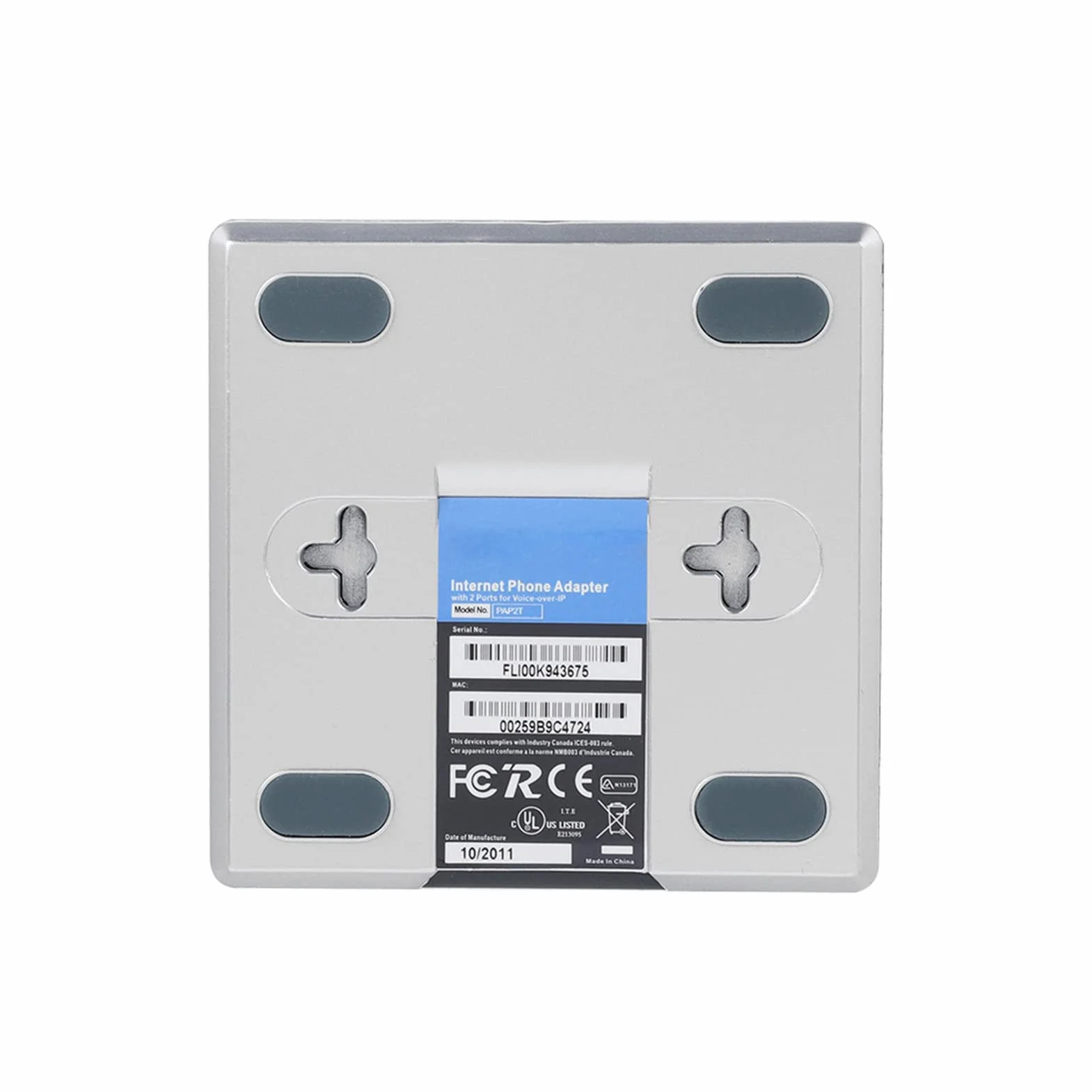 Analogowy adapter telefoniczny VoIP 2-portowy SIP V2 DHCP PAP2T RJ45