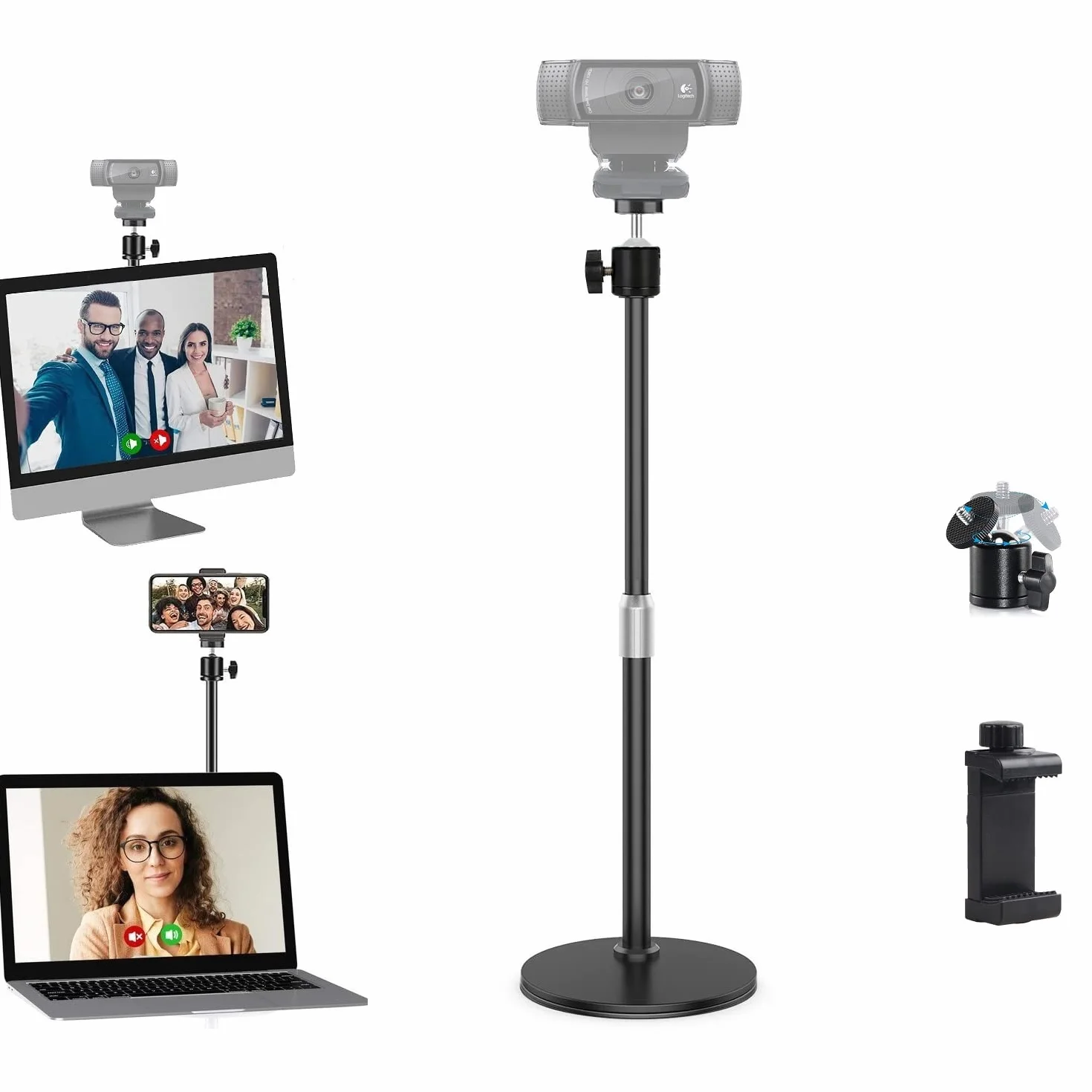 Stojak na kamerę internetową kompatybilny z Logitech StreamCam C920 C930 C922 C925e Brio C615 1/4''-20