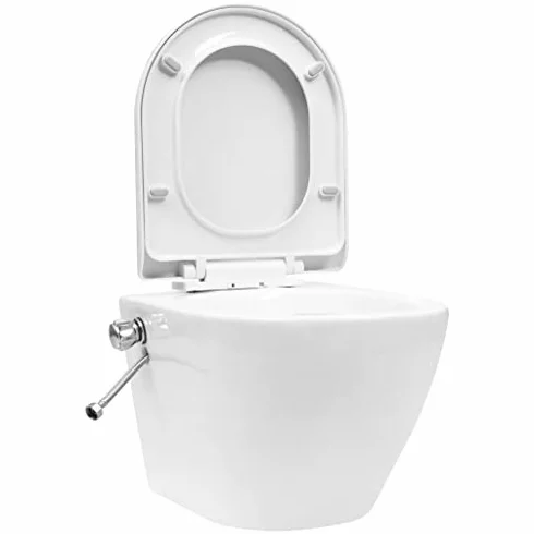 Toaleta ścienna bez obramowania z funkcją bidetu – nowoczesna toaleta ceramiczna z miękkim siedziskiem do łazienki
