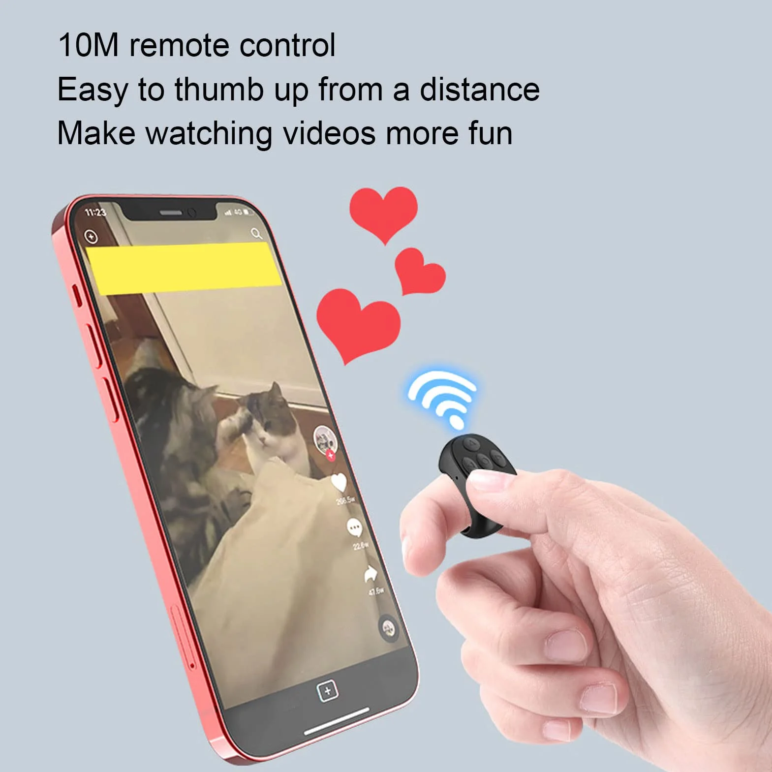 Pilot Zdalnego Sterowania Bluetooth Bezprzewodowy Przewijanie Strony dla iOS Android Czarny