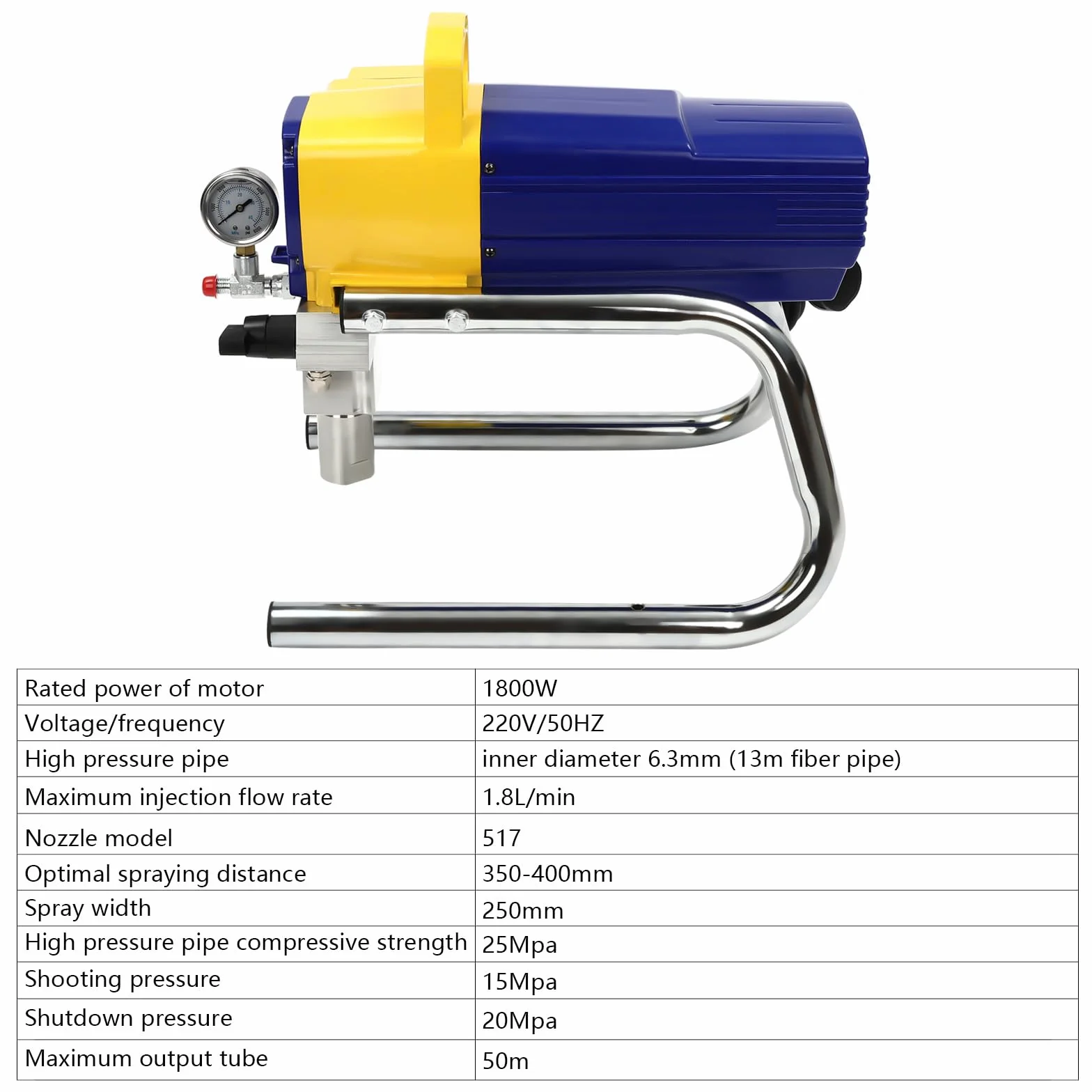Elektryczny pistolet natryskowy do malowania ścian, system natrysku farby Airless Control Pro, pistolet natryskowy do malowania drewna, metalu, ścian i sufitów wewnątrz i na zewnątrz