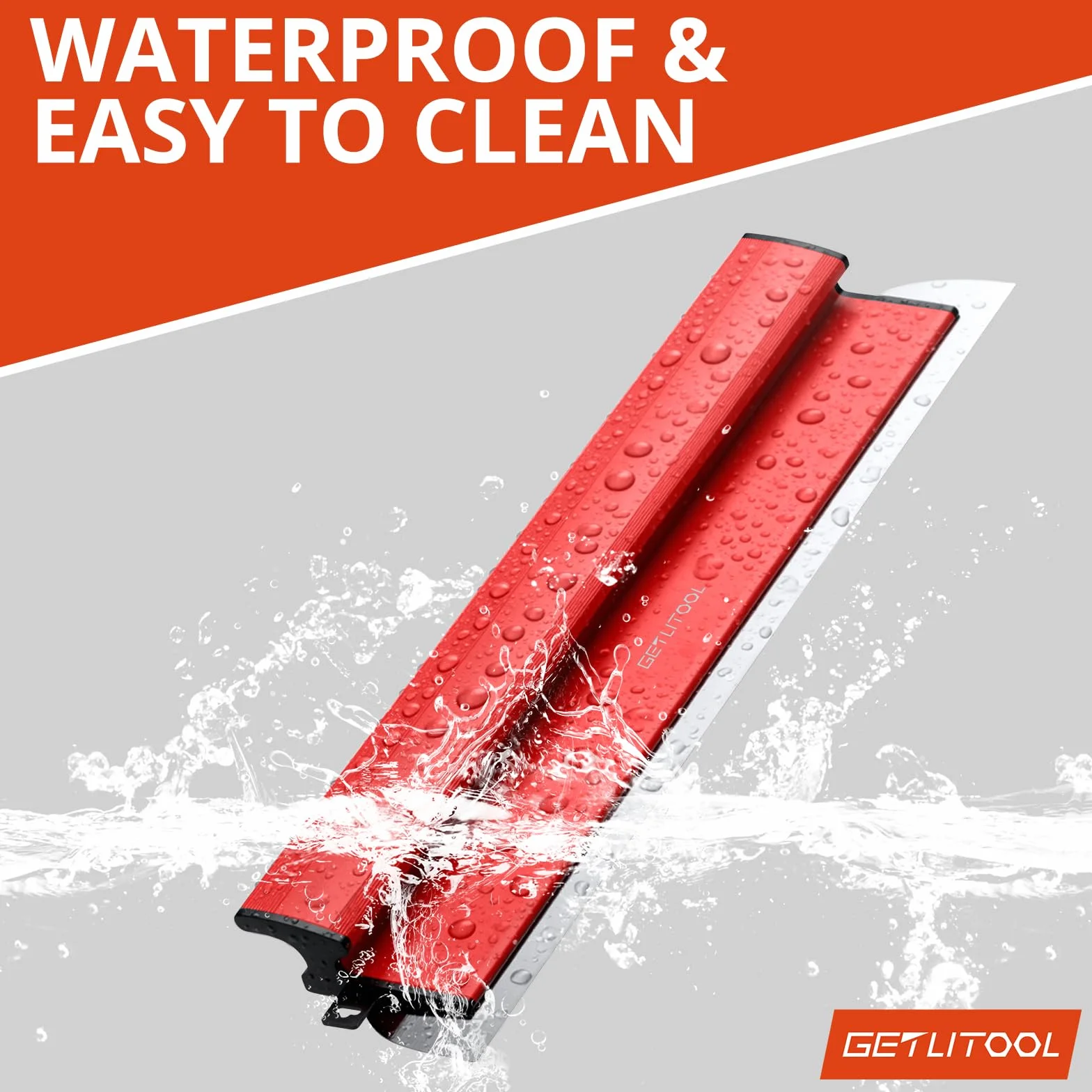 GETLITOOL Zestaw 5 szpachli do szpachli 15-80 cm ze stali nierdzewnej i części zamiennych, drążek teleskopowy 80-130 cm i klips, kompletny zestaw z walizką na ściany i sufity z betonu i betonu płyt