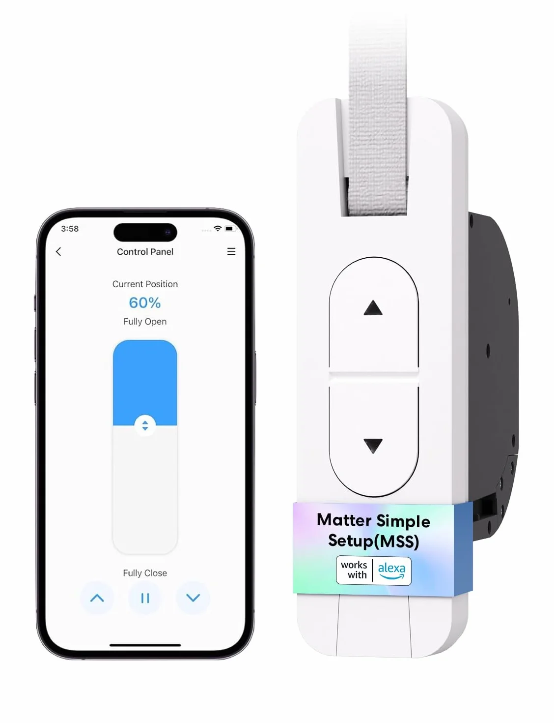 Meross Smart Home napęd do rolet zwijarka taśmowa elektryczna podtynkowa 45 kg 6 m² kompatybilny z Apple