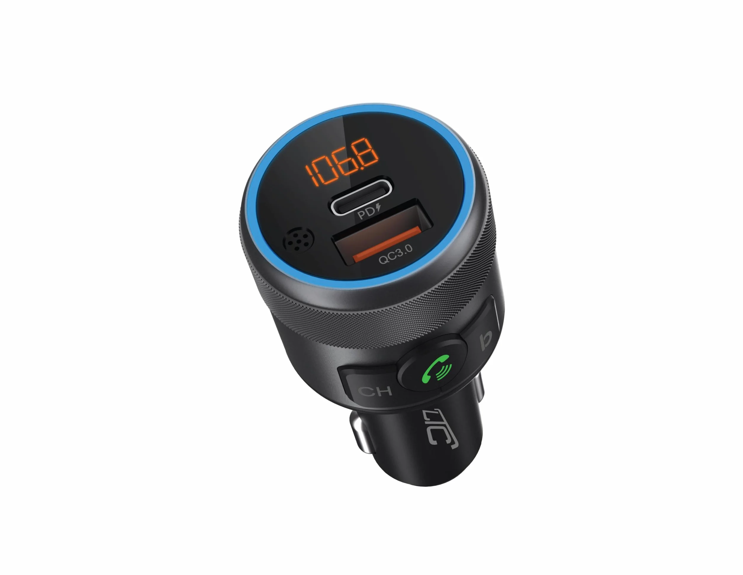 LTC TR252 Transmiter Samochodowy Bluetooth 5.1 Zestaw Głośnomówiący Szybka Ładowarka Power Delivery 3.0 Tester Napięcia Akumulatora