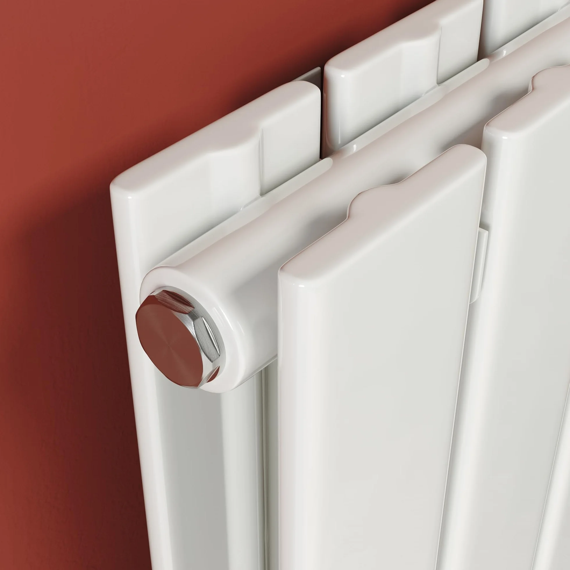 SONNI Designerski grzejnik 600 x 465 mm, biały, dwuwarstwowy grzejnik płaski i mały, do łazienki, pionowy grzejnik łazienkowy, płaski grzejnik panelowy do łazienki, grzejnik płaski z przyłączem