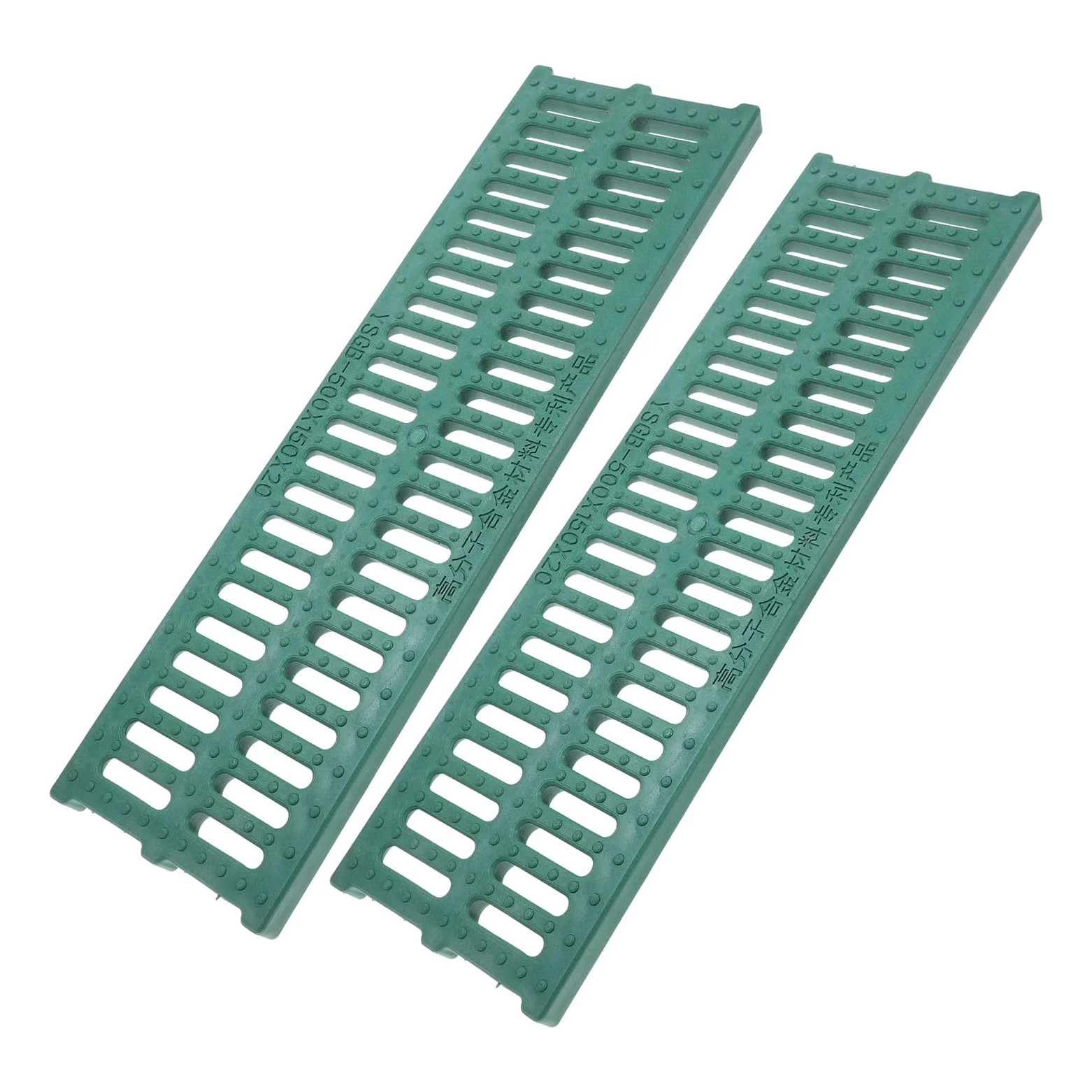 Zewnętrzne zielone osłony odpływowe z żywicy, 150 x 500 mm, wytrzymały plastikowy ruszt do chodzenia, podłóg, rozwiązań drenażowych do kuchni i tarasów, 2 szt
