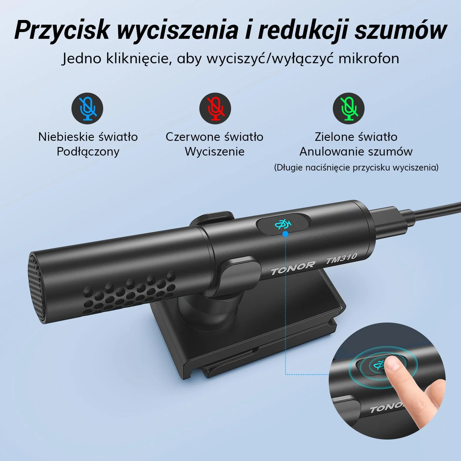 TONOR Mikrofon USB do komputera PC, laptopa, regulowany, konferencyjny, Skype, YouTube, MacOS Windows