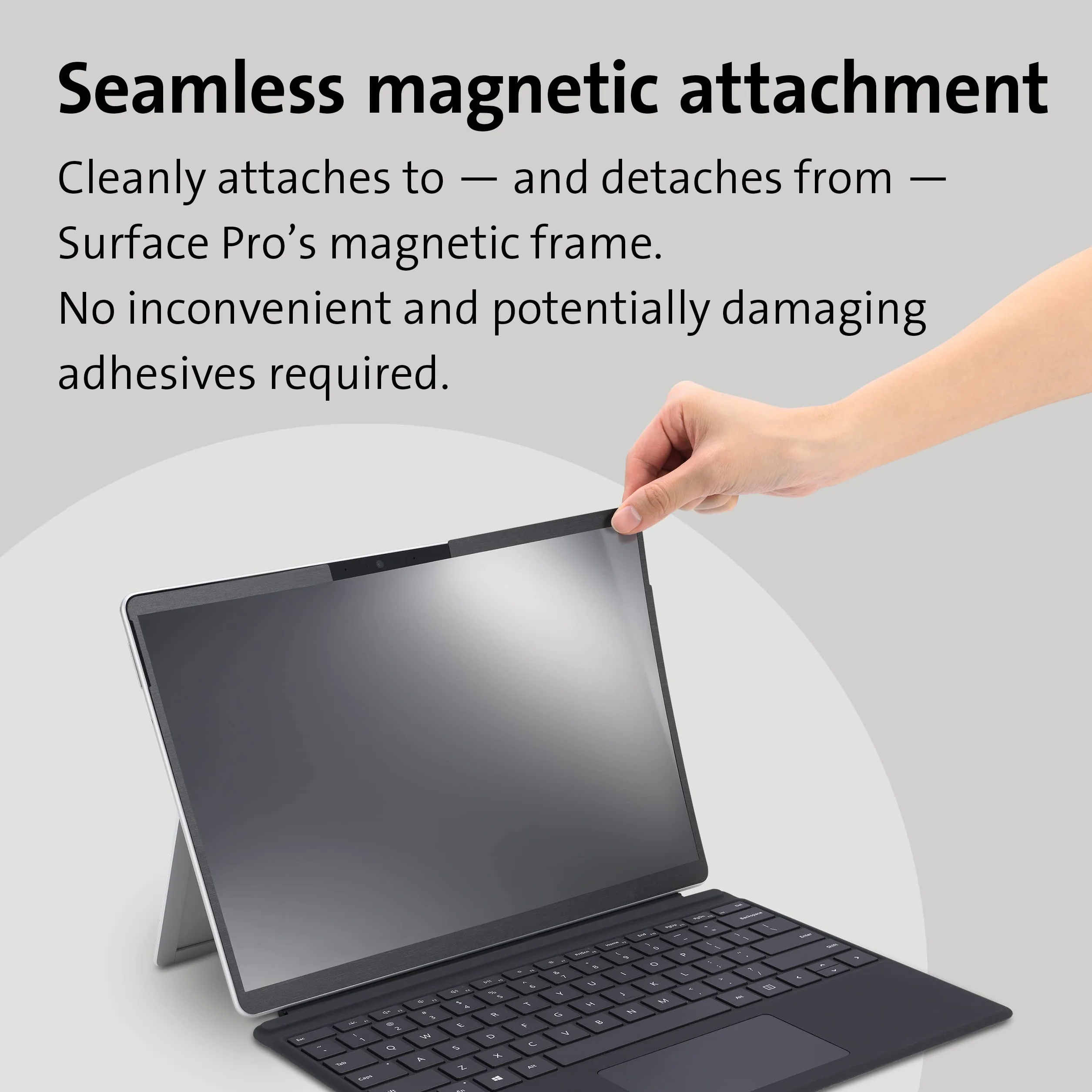 Kensington Zdejmowany Magnetyczny Filtr Prywatyzujący MagPro Elite do Monitora Surface Pro 8, Przeciw Odblaskom i Niebieskiemu Światłu, Łatwe Ściąganie, Zaprojektowano dla Microsoft Surface (K51700WW)