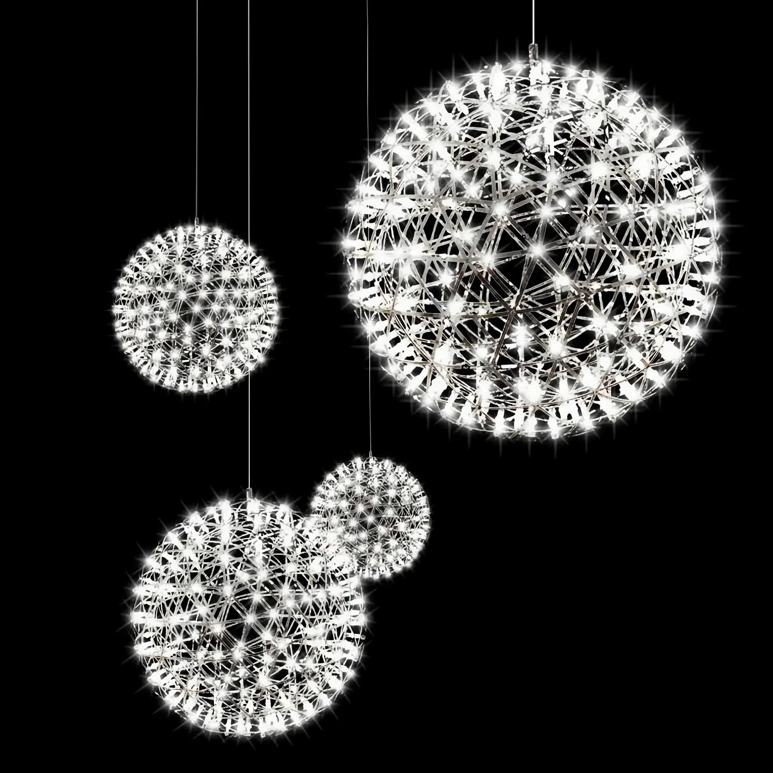 Lampa wisząca LED Spark Ball Gold 30cm 6500K nowoczesny żyrandol sufitowy