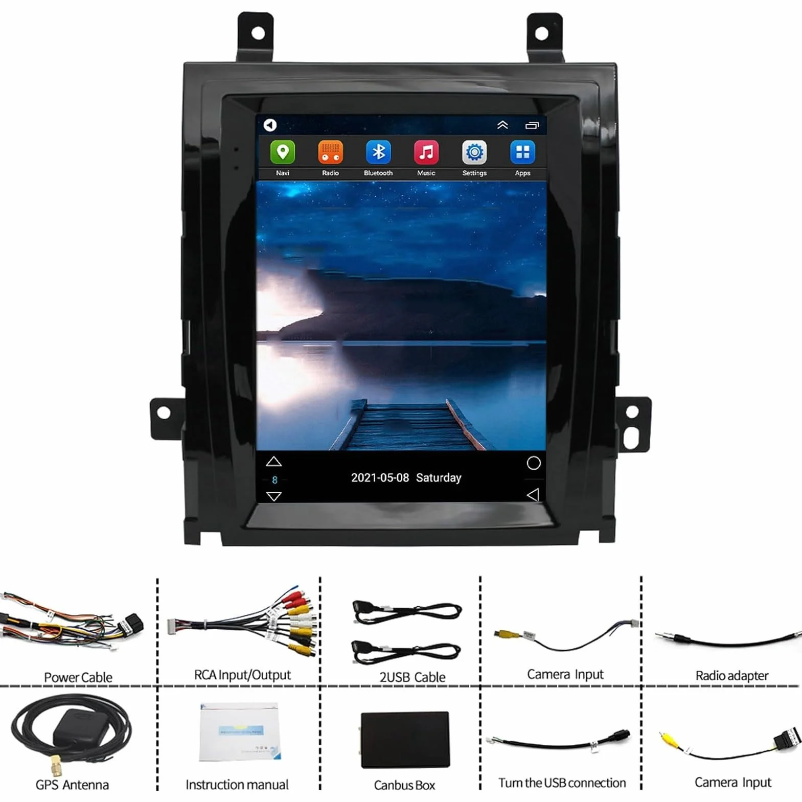 Android 11 Ekran Dotykowy Radia Samochodowego do Cadillac Escalade 2007-2012 4+64GB Octa Core GPS Nawigacja