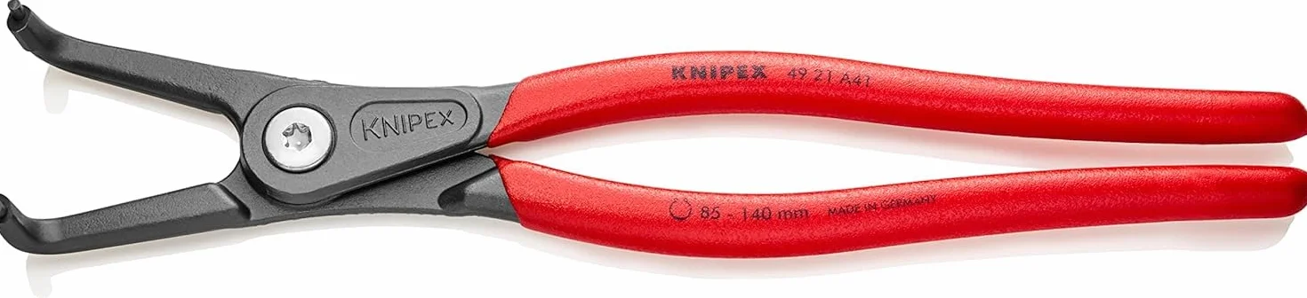 KNIPEX Precyzyjne szczypce do pierścieni osadczych do montażu pierścieni zewnętrznych na wałach fosforanowana, szara pokryte, 49 21 A41