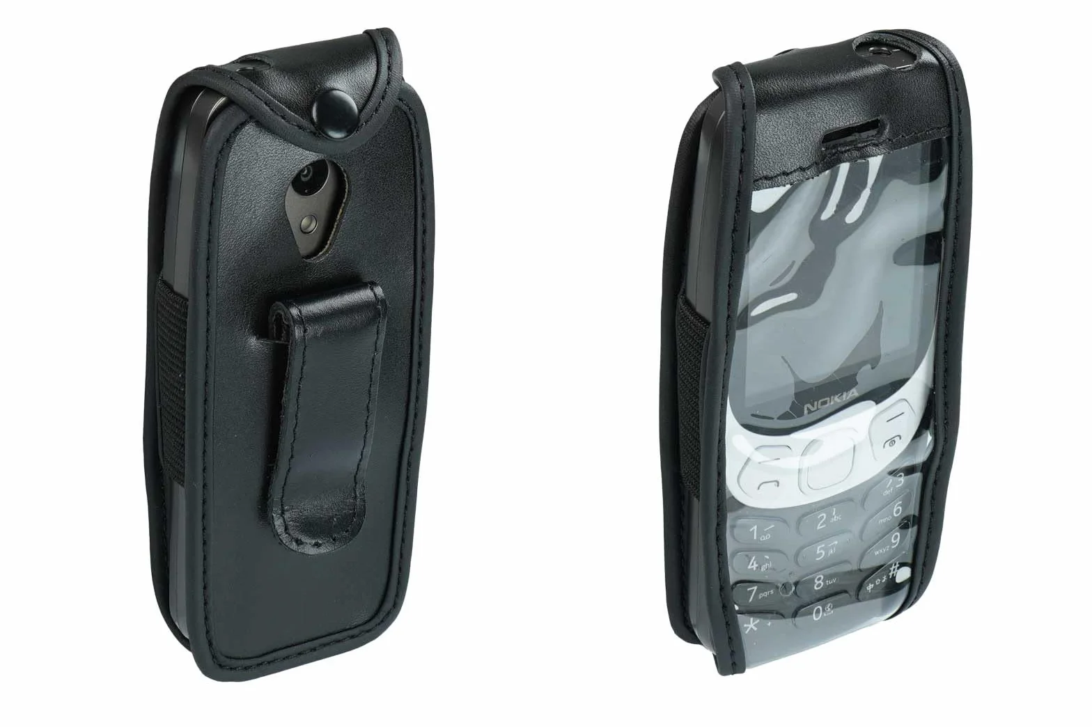 Skórzane etui z klipsem do paska kompatybilne z Nokia 3210 (2024) czarne