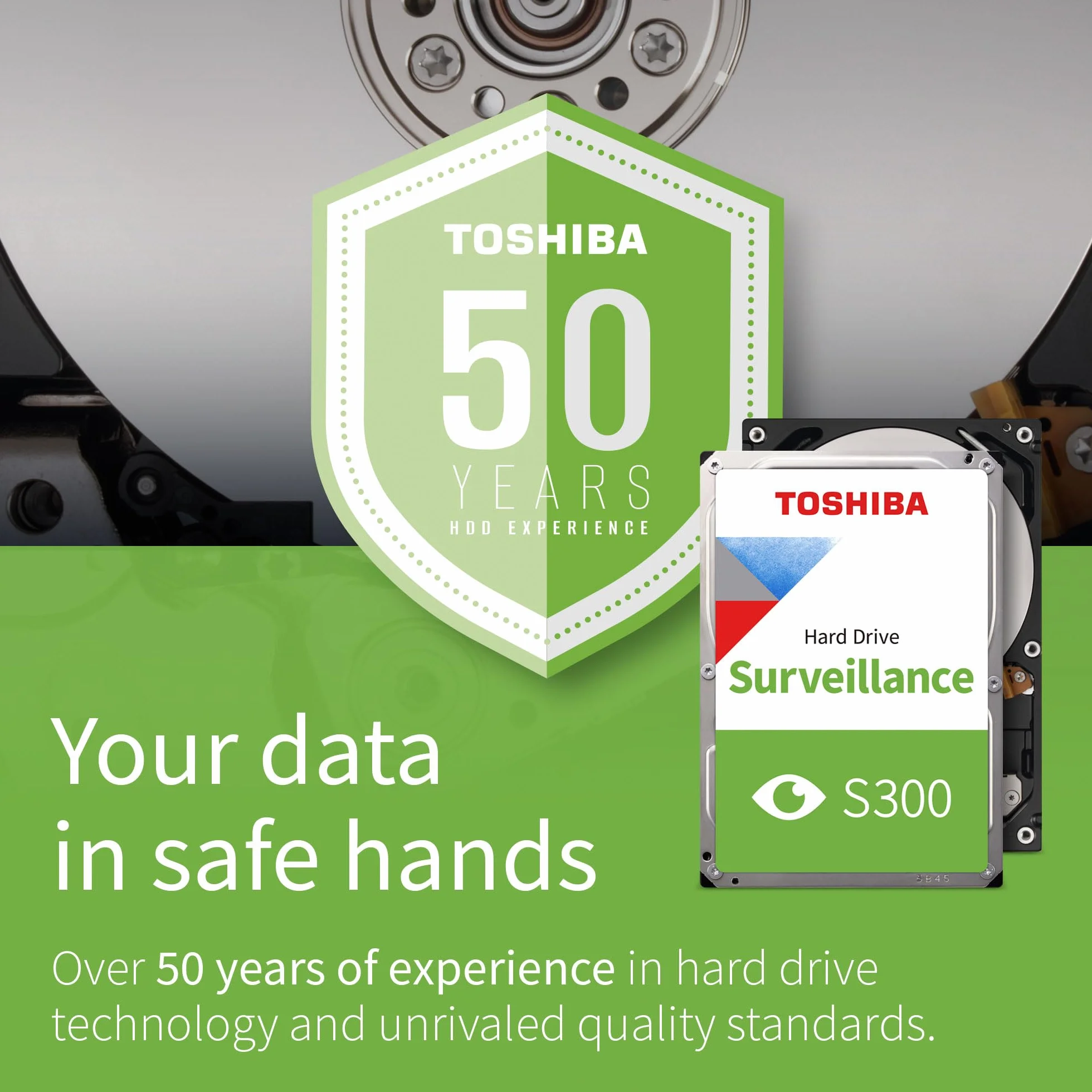 Toshiba 4TB S300 Surveillance HDD - 3.5' SATA Internal Hard Drive Supports up to 64 HD cameras at a 180TB/Year workload (HDWT720UZSVA)