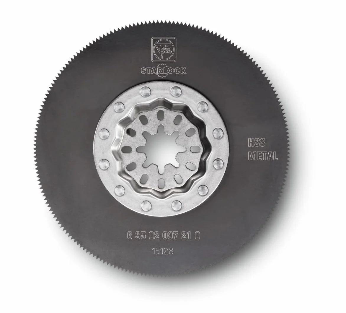 FEIN Brzeszczot ze stali HSS Ø 85 mm, Uchwyt SL, 1 szt., metalowym uzębieniem, do tworzyw sztucznych, płyt kartonowo-gipsowych, drewna, kitu i metali kolorowych. Równa, cienka linia cięcia..