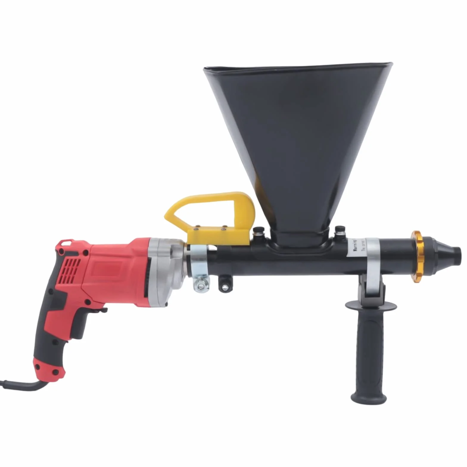 Elektroniczny pistolet do fug 700 W, do cementu/zaprawy, pompa do zaprawy ze stali nierdzewnej, lej o średnicy 23 cm, strzykawka do zaprawy z 2 dyszami