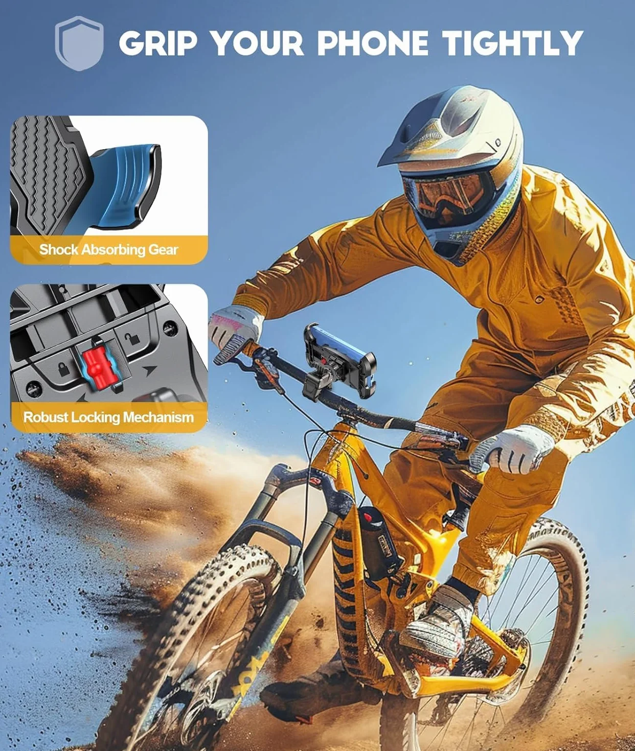 CIRYCASE Uchwyt na telefon rowerowy motocyklowy na kierownicę 4,7"-6,8"