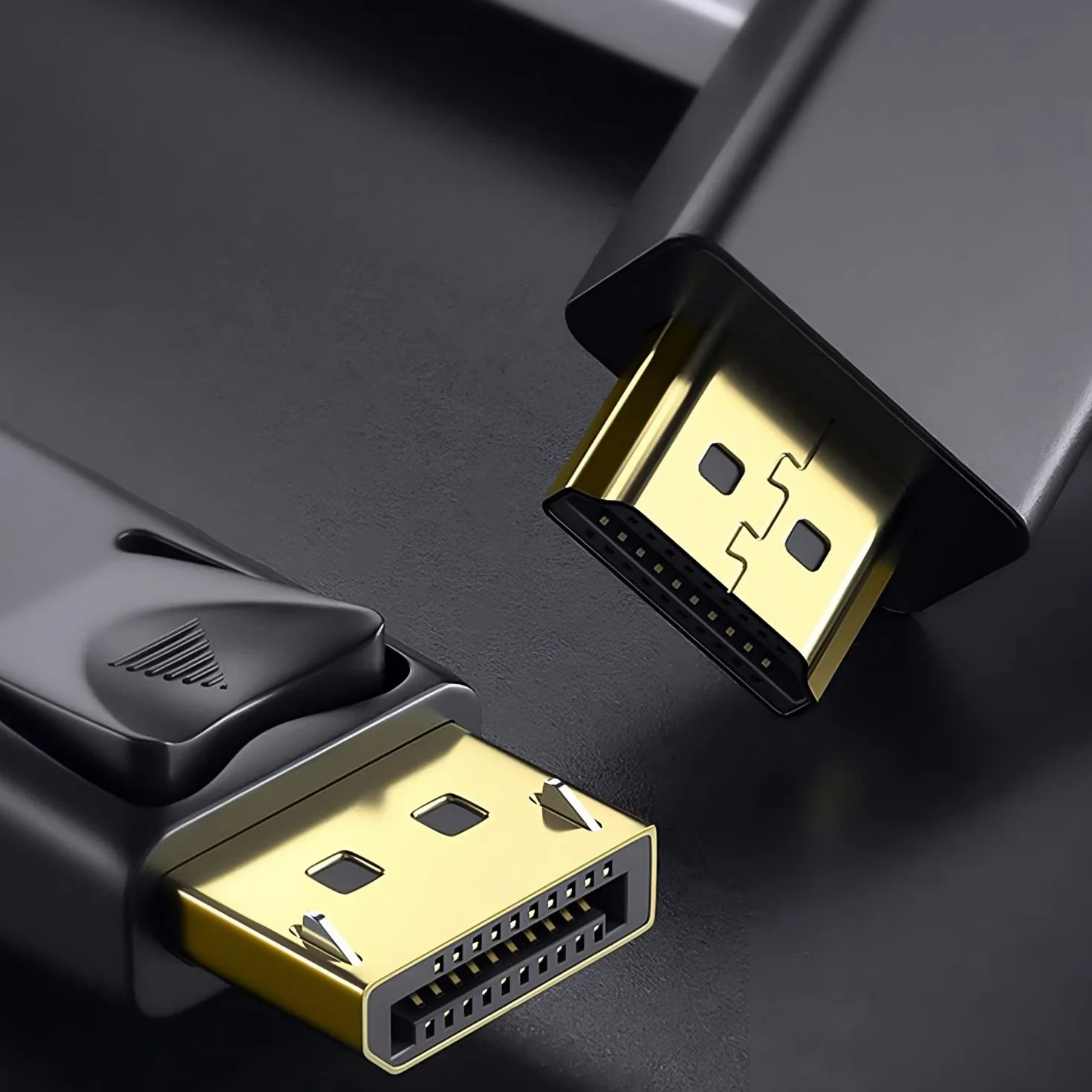 Retoo Adapter DisplayPort na HDMI, 4K Display Port na HDMI, adapter żeński HDMI, kompatybilny z HDTV, monitorem, projektorem, biurkiem, Surface, kablem ekranowym 1,8 m, czarny